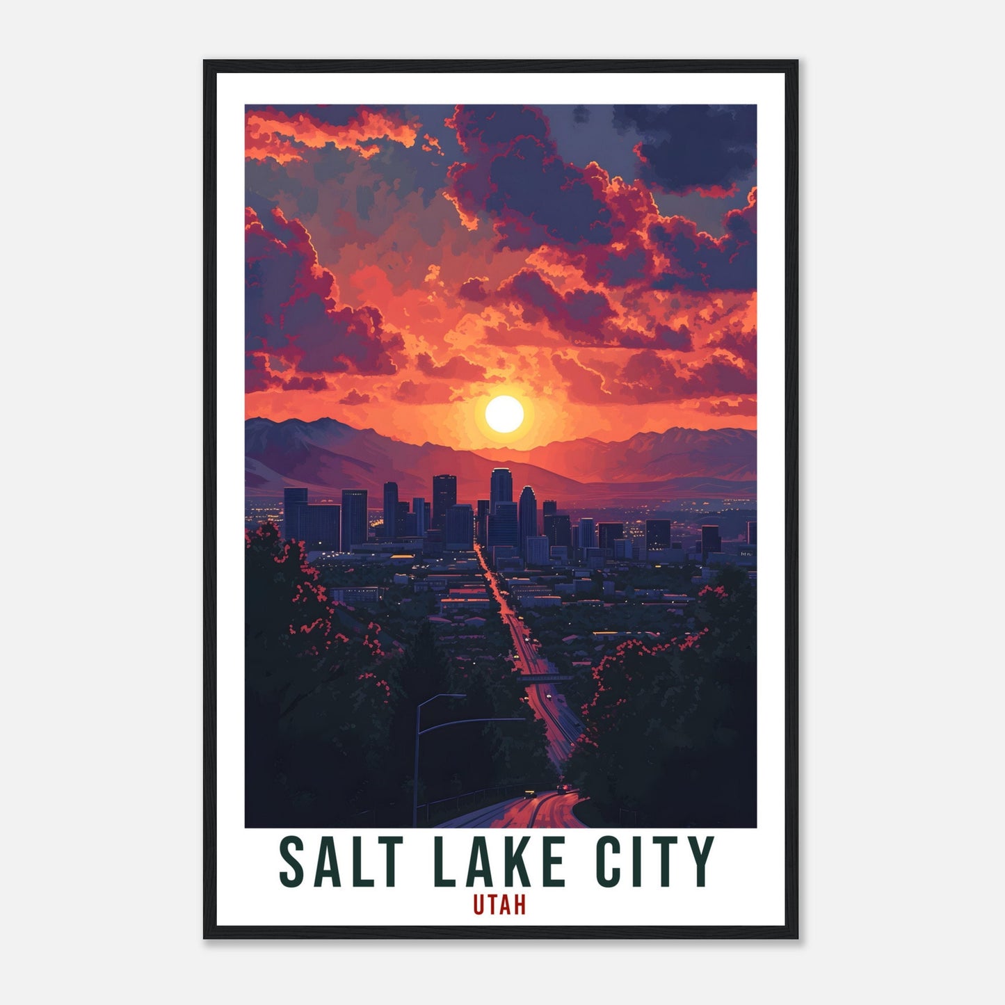 Salt Lake City Travel Print Utah Home Decoration USA City Wall Art Gift Wall Hanging Art Lover Utah Artwork Salt Lake City Travel Poster