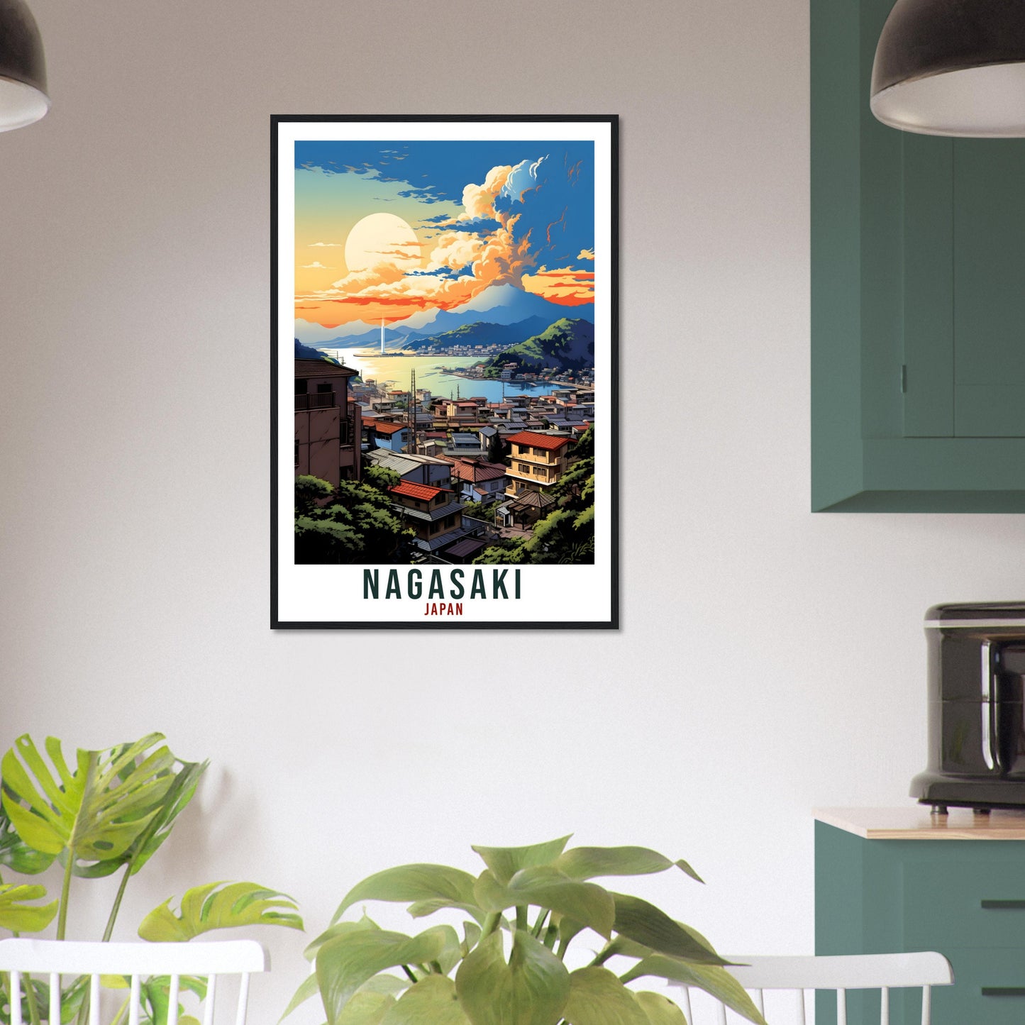 Nagasaki Travel Print Japan Home Decoration Wall Art Gift Wall Hanging Art Lover Japanese Artwork Japan Nagasaki Travel Poster City Print