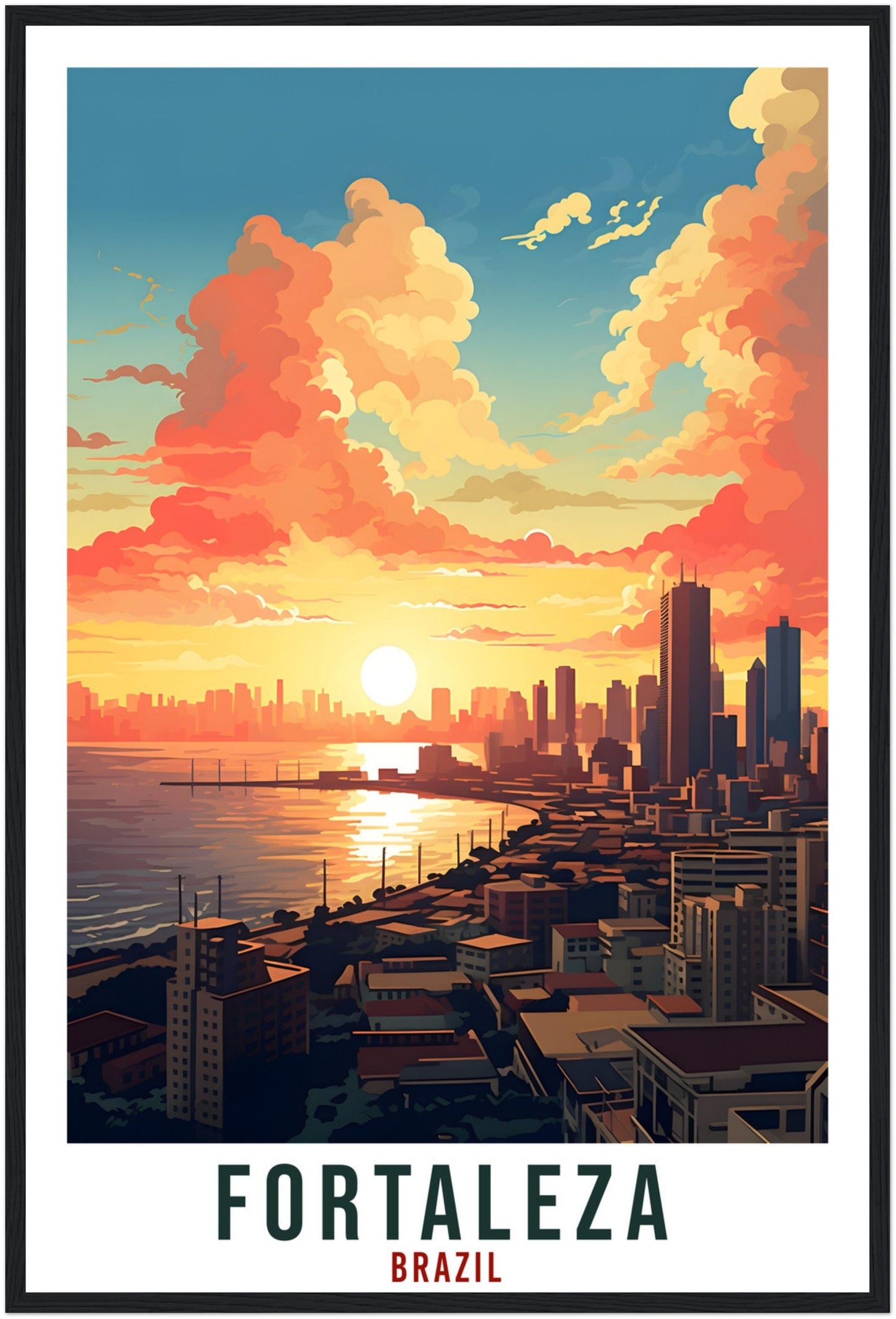 Fortaleza Travel Print Wall Art Fortaleza Brazil Wall Hanging Artwork Fortaleza Art Gifts Fortaleza Travel Poster Brazil City Art Lover Gift