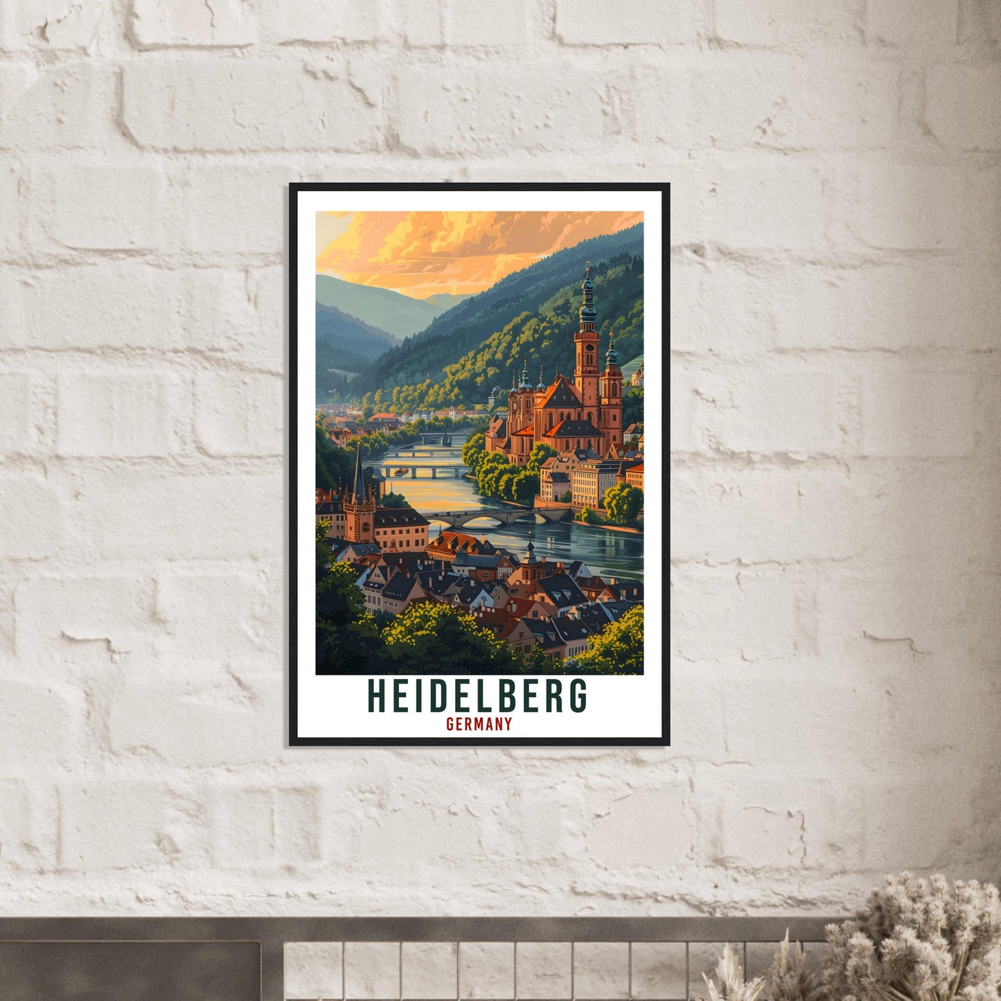 Heidelberg Travel Print Germany Home Decoration German City Wall Art Gift Wall Hanging Art Lover Germany Artwork Heidelberg Travel Poster