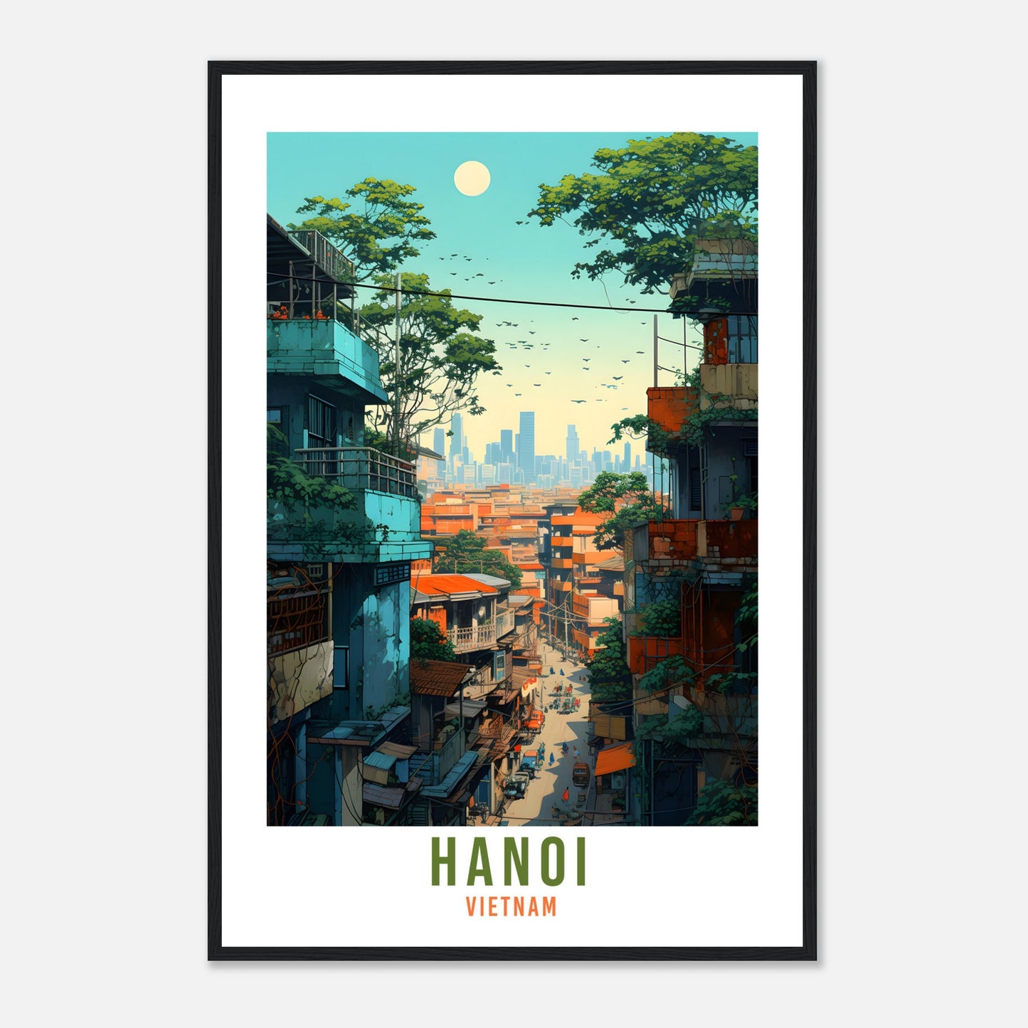Hanoi Vietnam Travel Print Wall Art Hanoi Wall Hanging Home Décor Hanoi Gift Art Lovers Vietnam Art Lover Gift Print Hanoi Vietnam Print