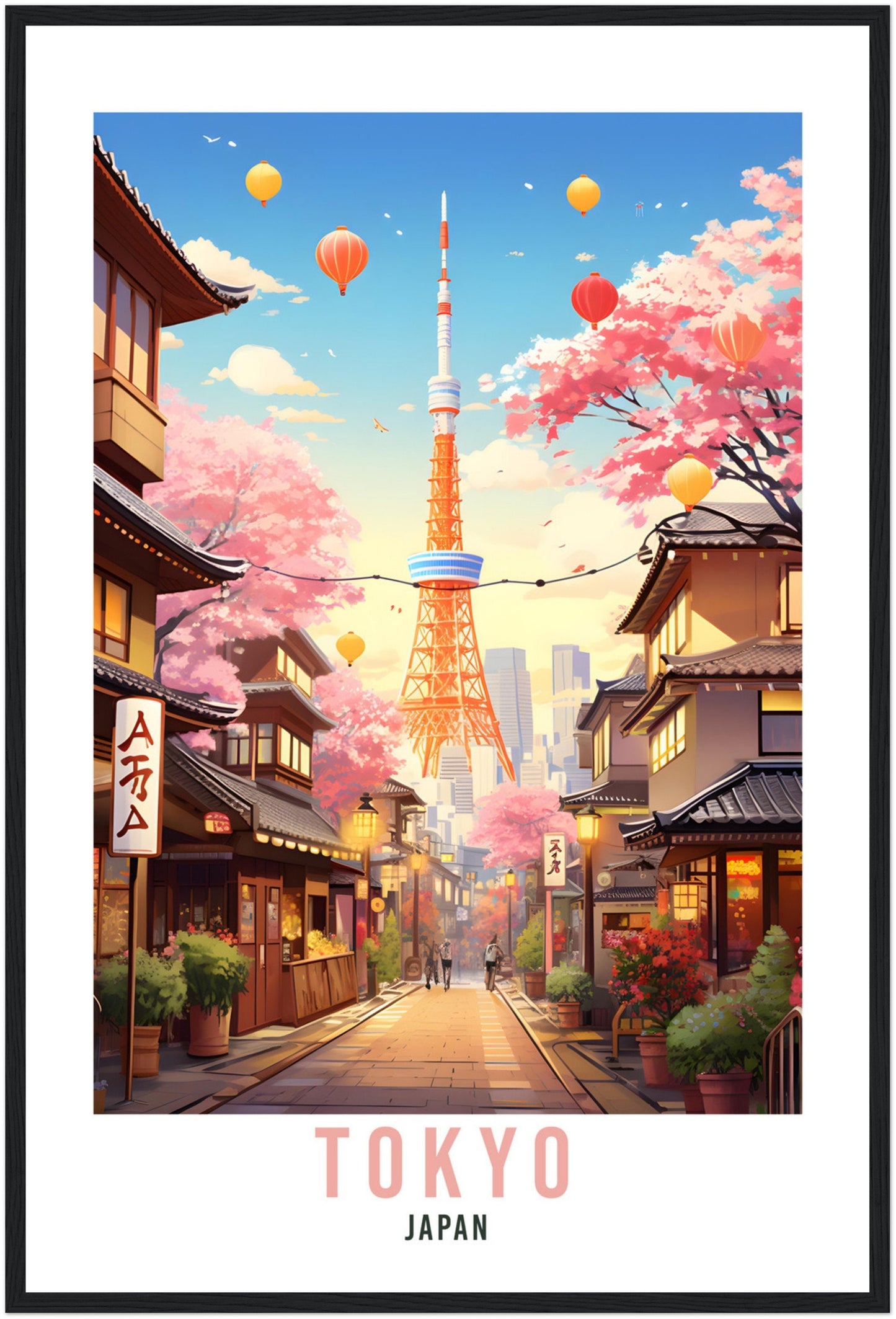 Tokyo Travel Poster Tokyo Wall Hanging Japan Artwork Travel Print Wall Art Tokyo Japan Asia Home Decor Tokyo Gift Travel Art Cherry Blossom