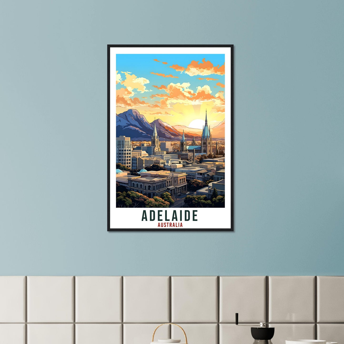 Adelaide Travel Poster Wall Art Adelaide Australia Home Décor Artwork Wall Hanging Art Gift Adelaide Travel Print Australian Art Lovers Gift