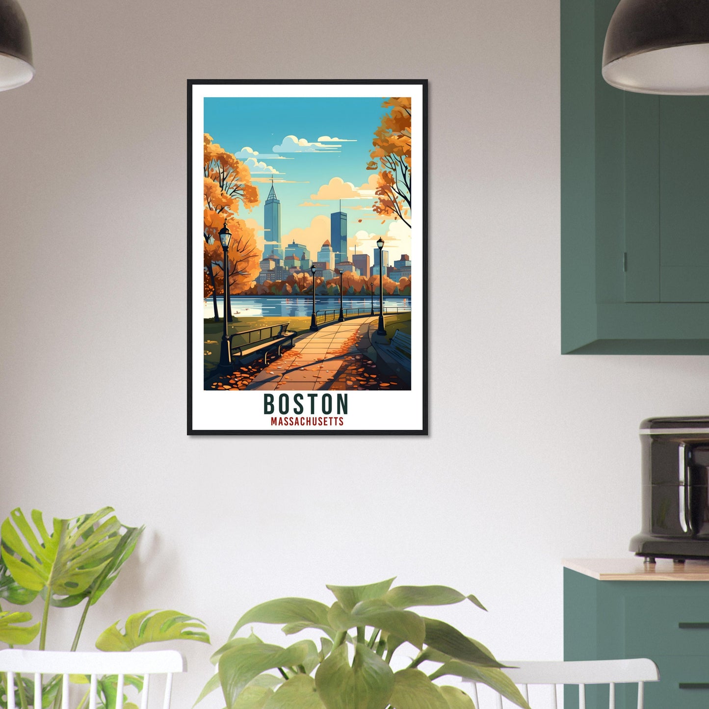 Boston Travel Print Massachusetts Home Decoration USA City Wall Art Gift Wall Hanging Art Lover Massachusetts Artwork Boston Travel Poster