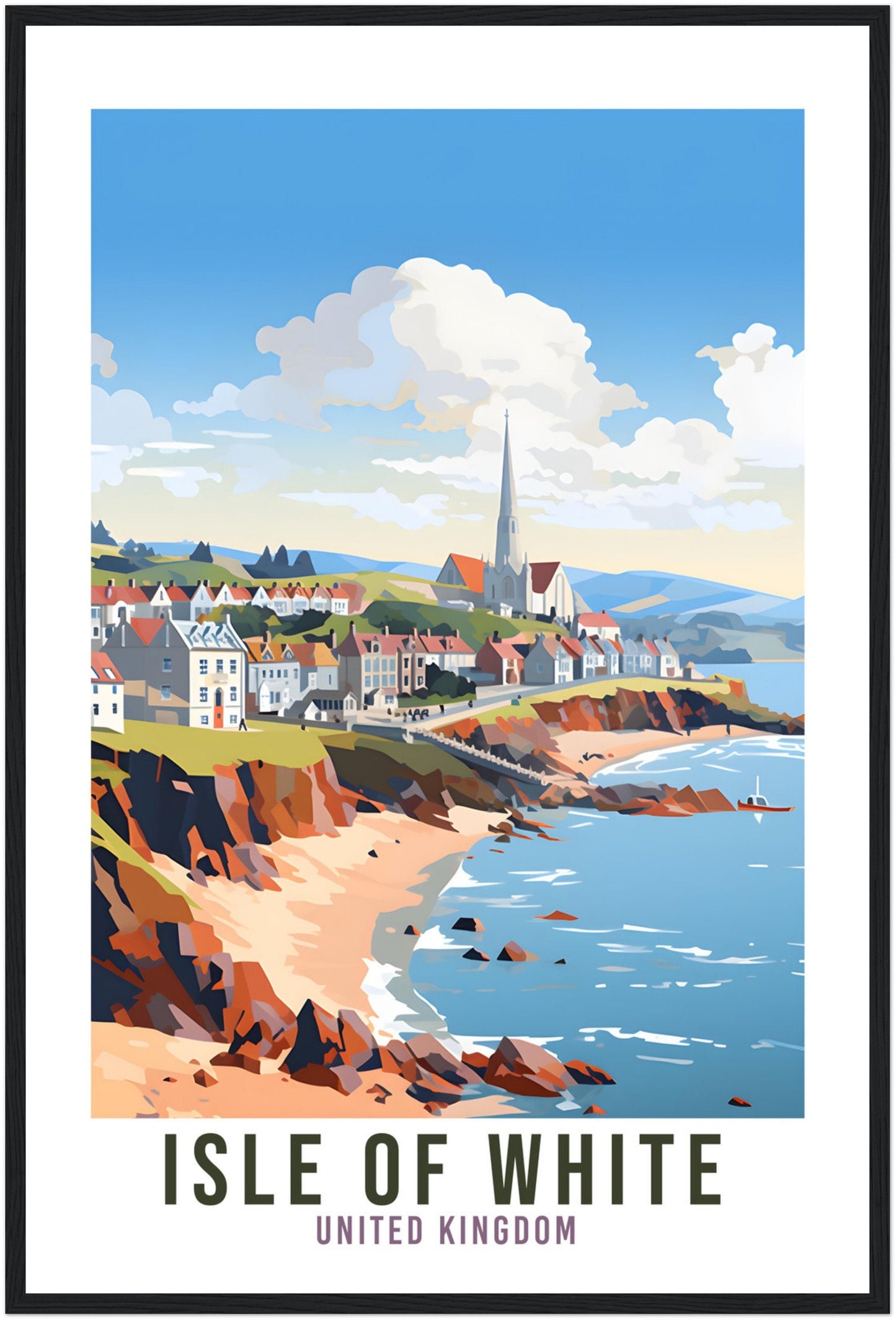 Isle Of White Travel Print Lake District Home Decor Isle Of White UK Isles Nature Wall Art Isle Of White Artwork Gift UK Coast Travel Poster