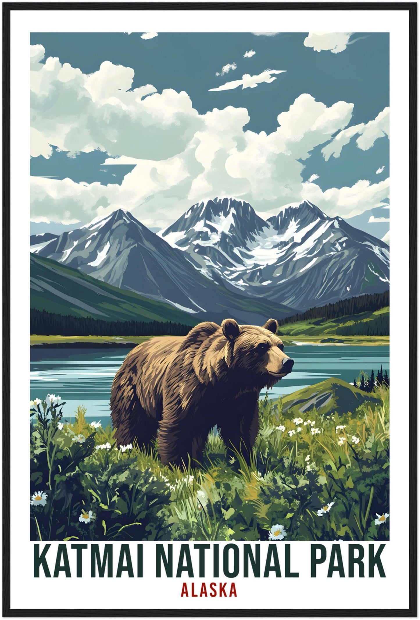 Katmai National Park Alaska USA Travel Print Wall Art Wall Hanging Home Décor Katmai National Park Gift Travel Art USA Artwork Travel Poster