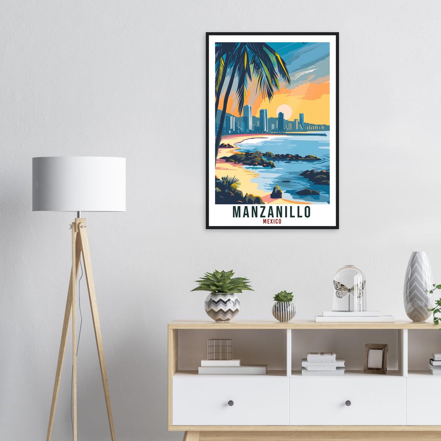 Manzanillo Mexico Travel Print Mexico Wall Art Wall Hanging Home Décor Manzanillo Gift Mexico Landmark Artwork South America Travel Poster