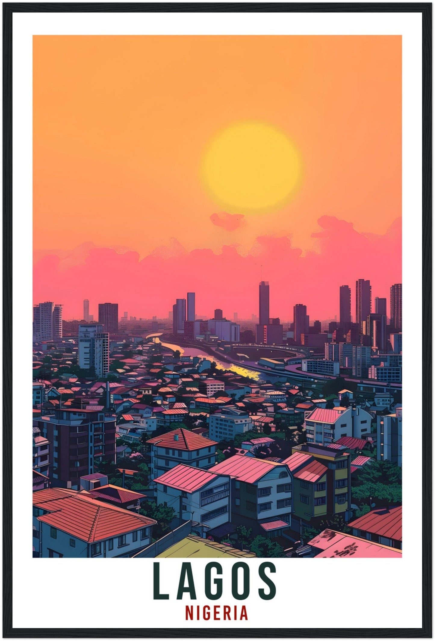 Lagos Nigeria Travel Print Lagos Wall Art Wall Hanging Home Décor Lagos Gift Art Lovers Nigeria Artwork Gift Print African Landmark Poster