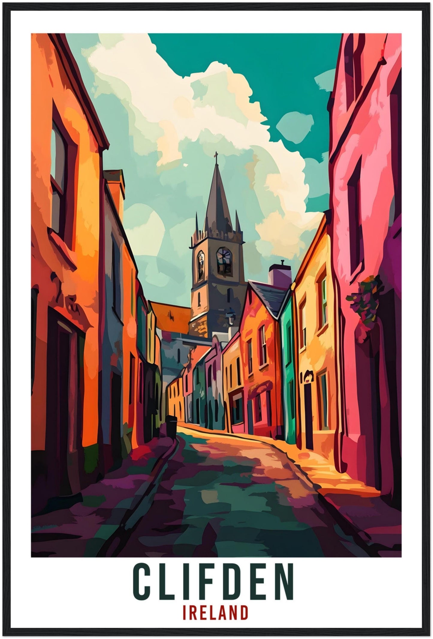 Clifden Travel Print Ireland Home Decor Clifden Wall Art Gift Wall Hanging Art Lover Clifden Irish Artwork Travel Poster Ireland Travel Art