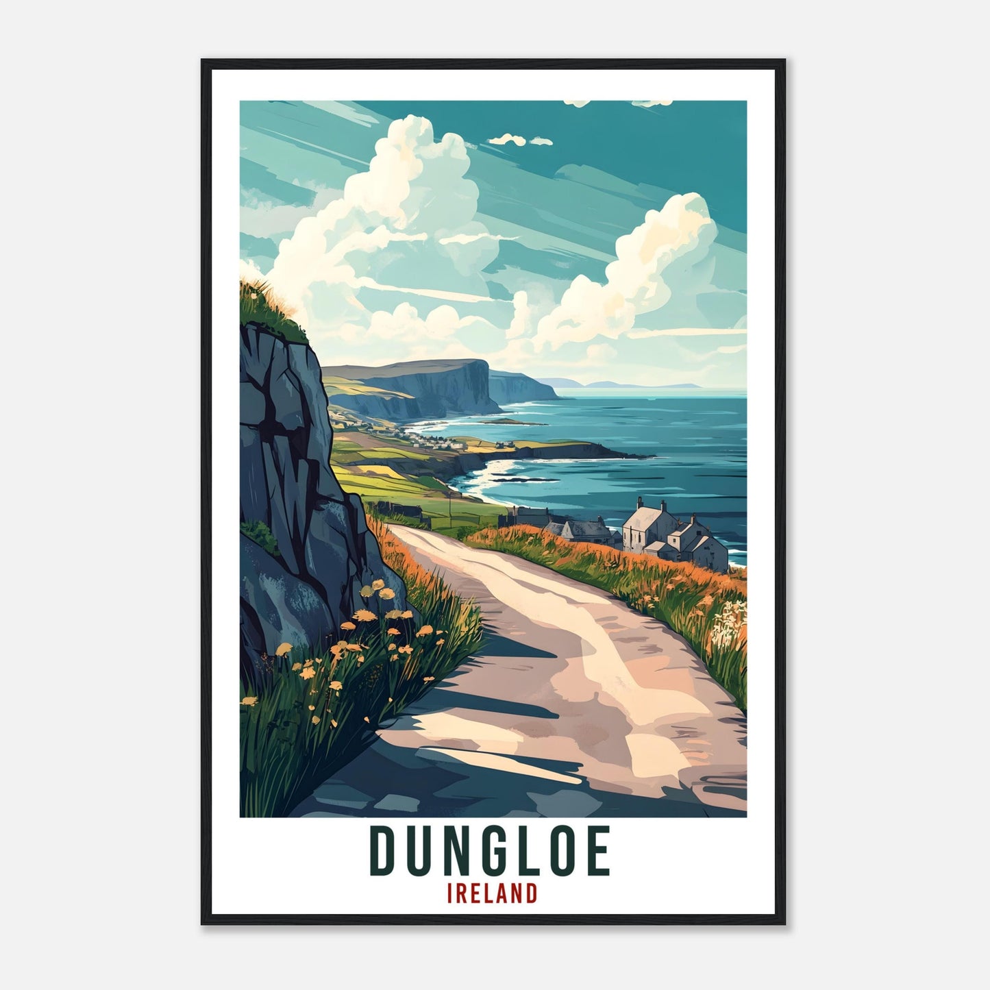 Dungloe Travel Print Ireland Home Decor Dungloe Wall Art Gift Wall Hanging Art Lover Dungloe Irish Artwork Travel Poster Ireland Travel Art