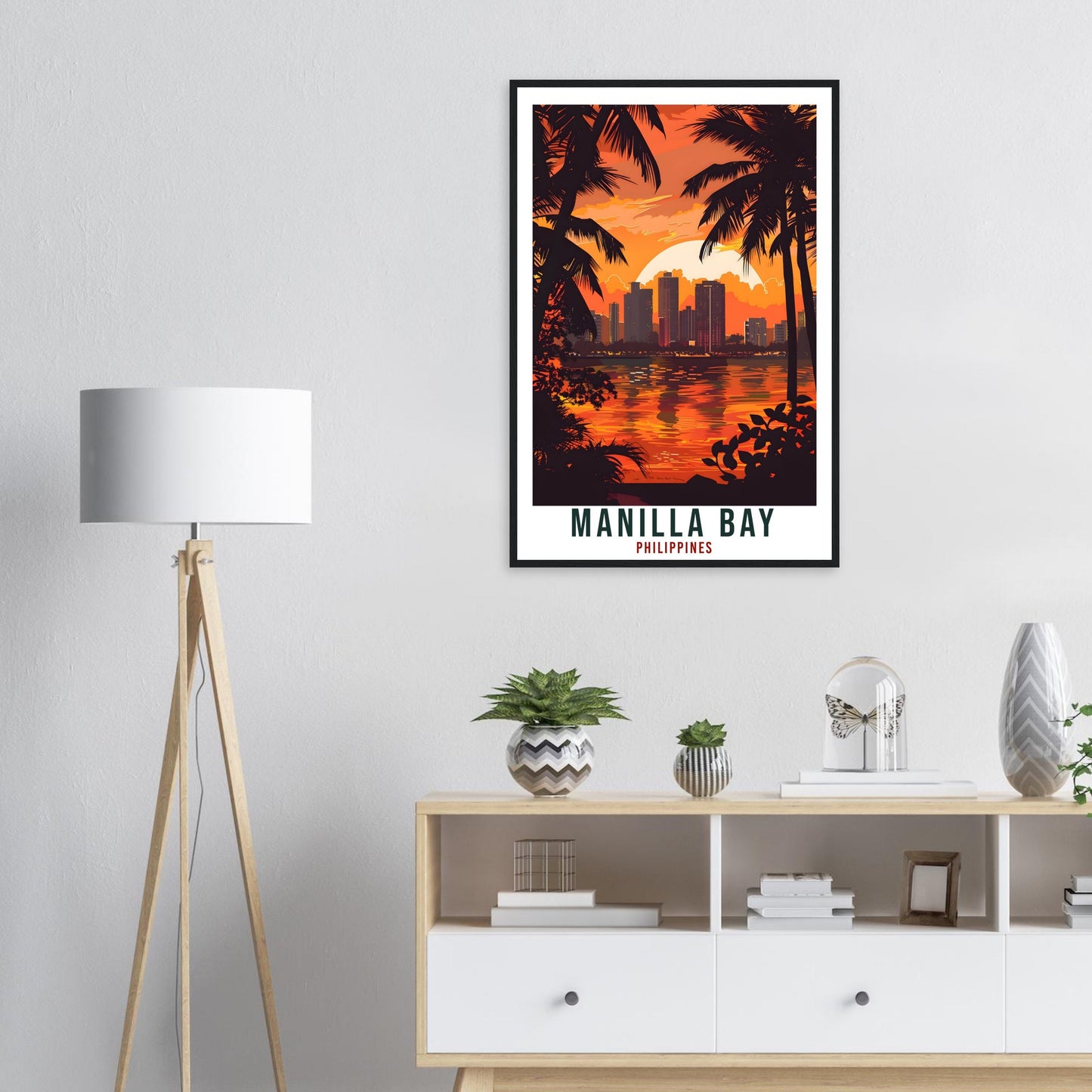 Manilla Bay Philippines Travel Print Wall Art Wall Hanging Home Décor Manilla Bay Gift Landmark Artwork Travel Art Philippines Travel Poster