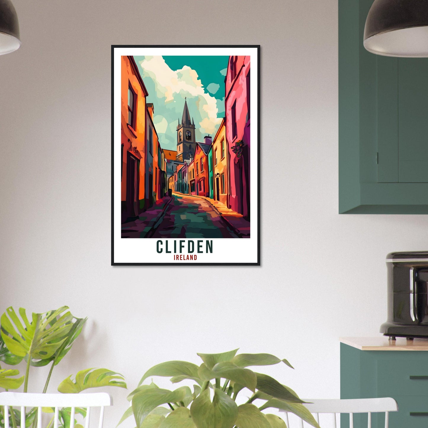 Clifden Travel Print Ireland Home Decor Clifden Wall Art Gift Wall Hanging Art Lover Clifden Irish Artwork Travel Poster Ireland Travel Art