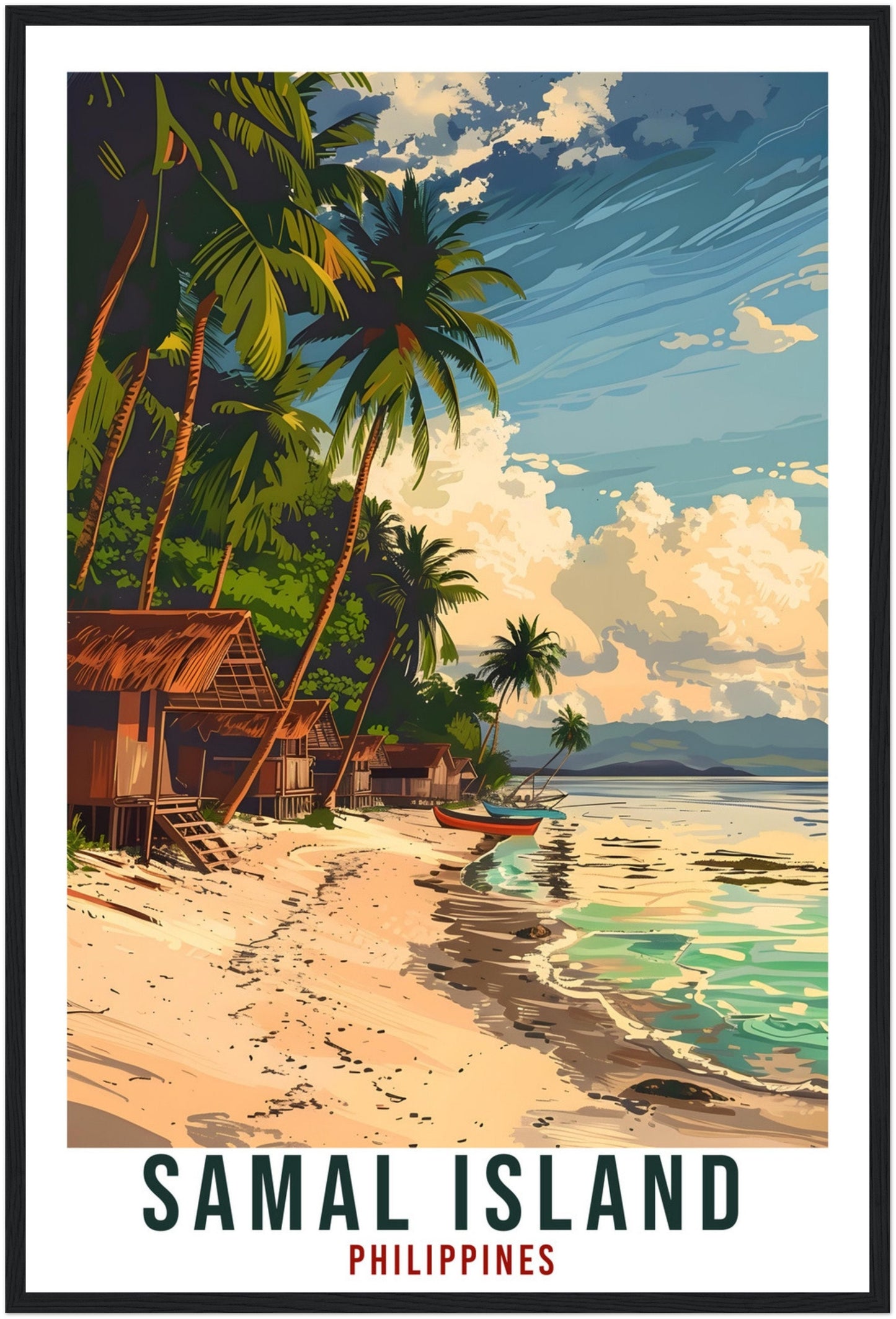 Samal Island Philippines Travel Print Wall Art Wall Hanging Home Décor Samal Island Gift Artwork Travel Art Philippines Island Travel Poster