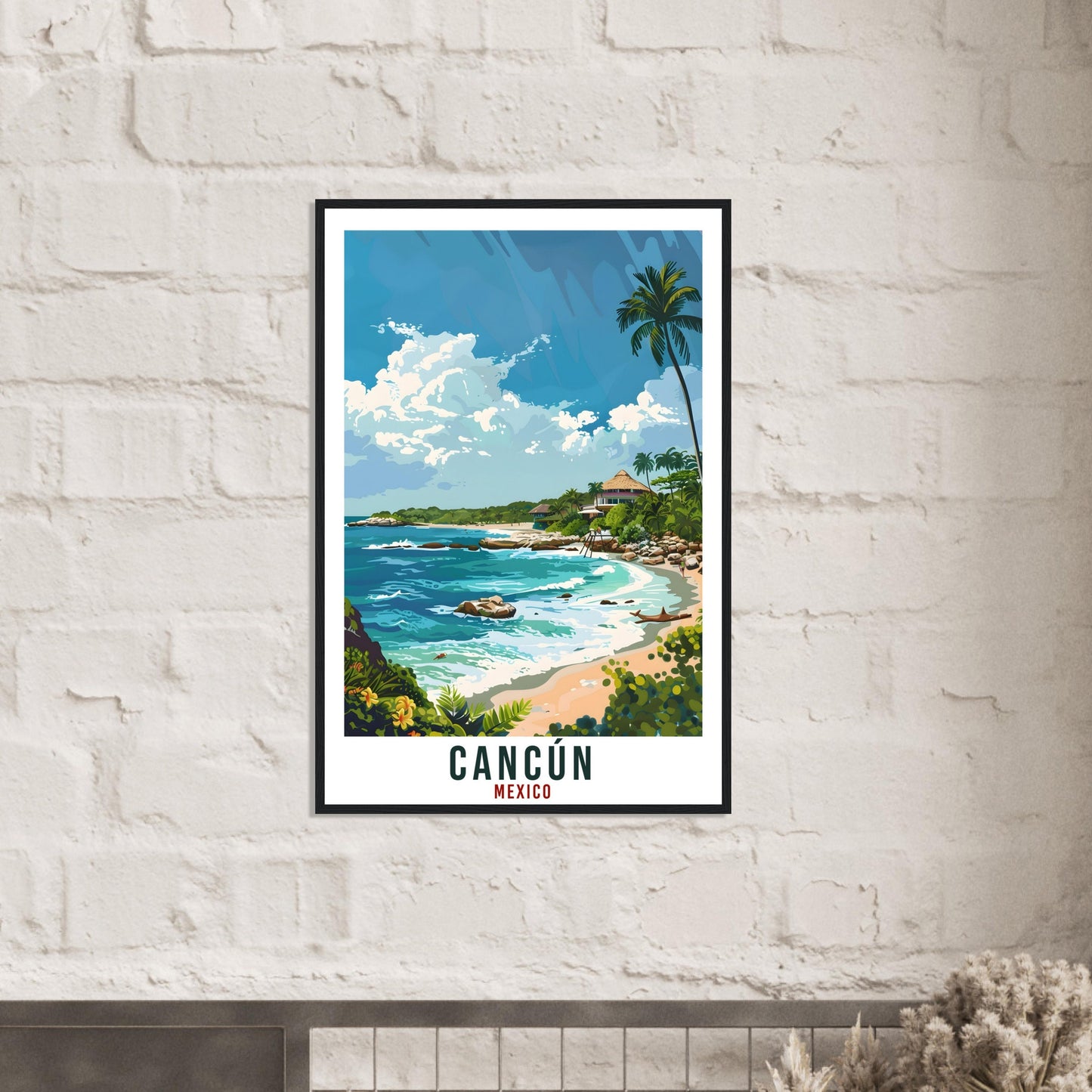 Cancún Mexico Travel Print Mexico Wall Art Wall Hanging Home Décor Cancún Gift Mexico Landmark Artwork Travel Art Cancún Beach Travel Poster