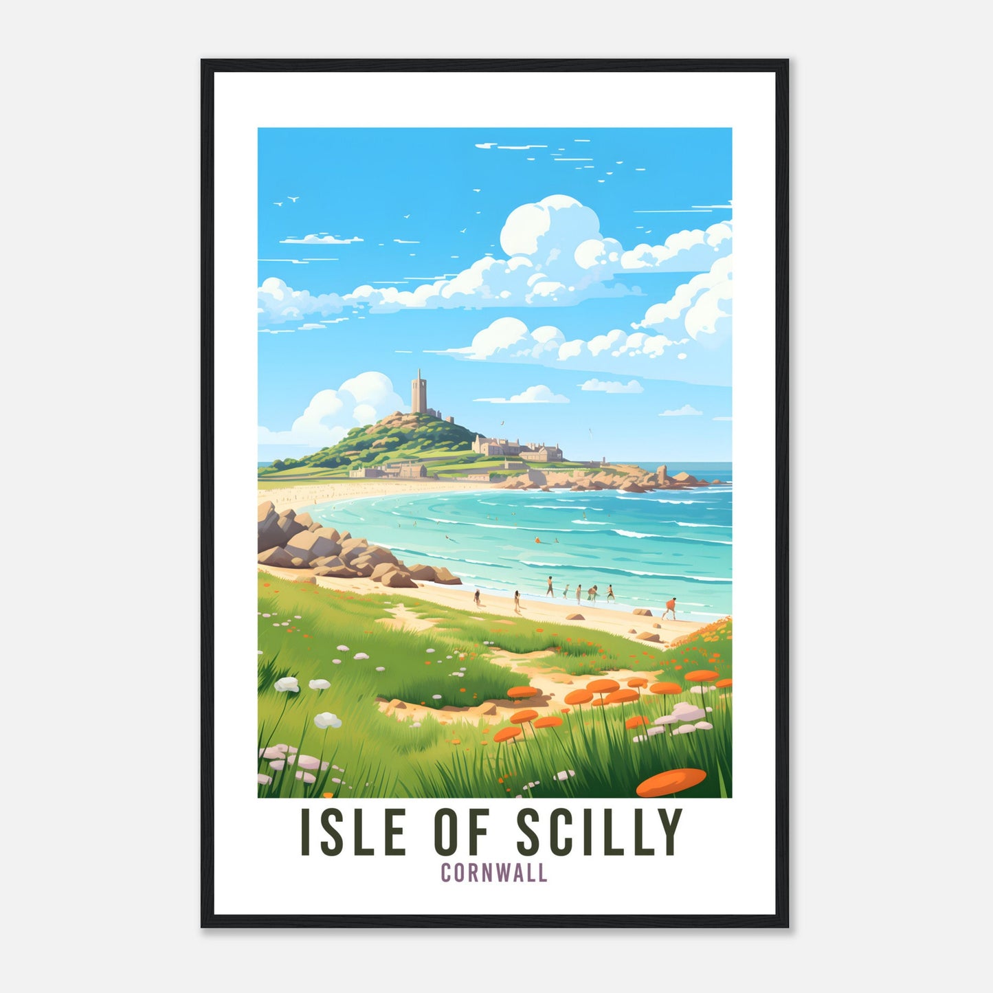 Isle Of Scilly Travel Print Lake District Home Decor Isle Of Scilly Cornwall England Nature Wall Art Cornwall Artwork Gift Travel Poster