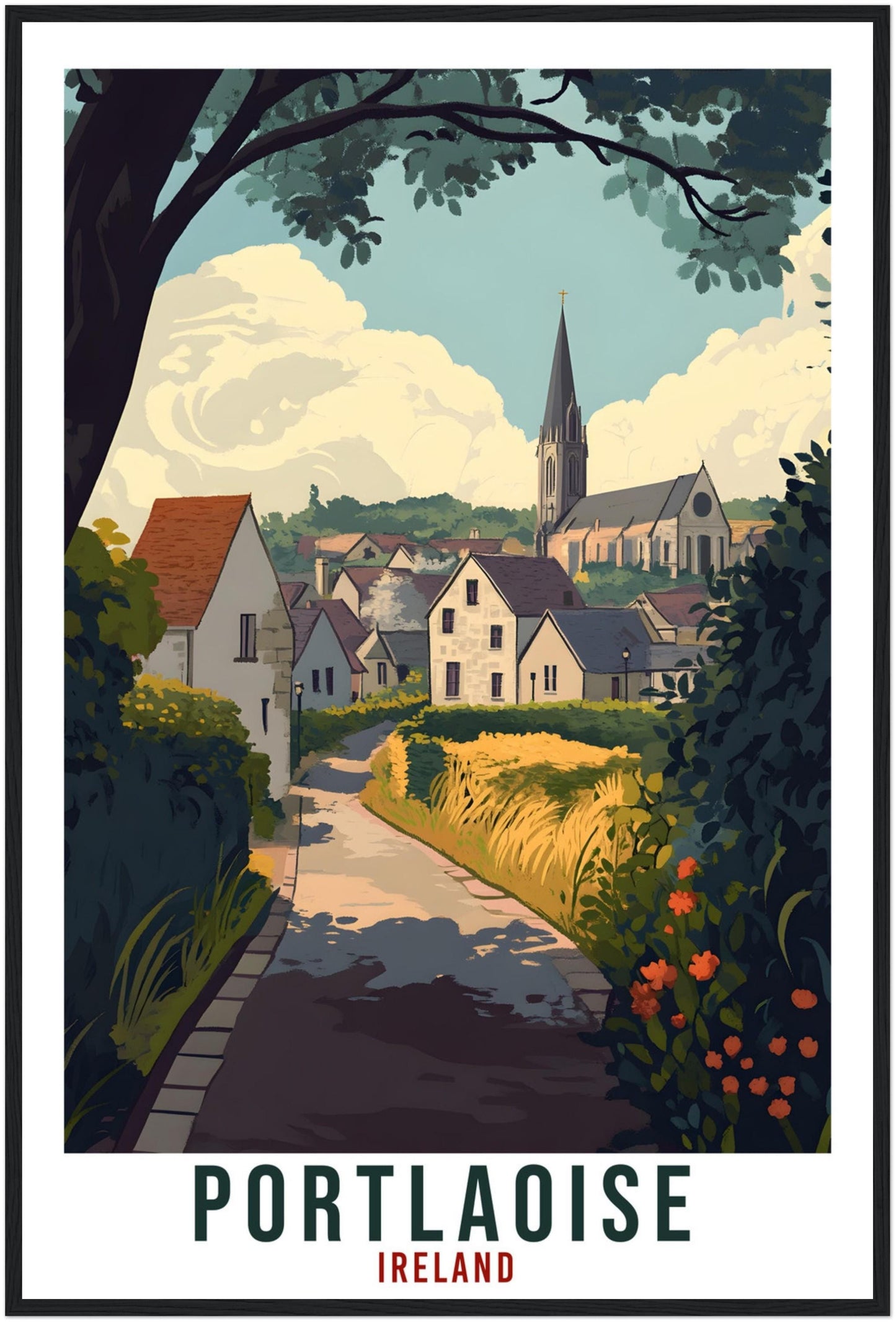 Portlaoise Travel Print Ireland Home Decor Portlaoise Wall Art Gift Wall Hanging Portlaoise Irish Artwork Travel Poster Ireland Travel Art