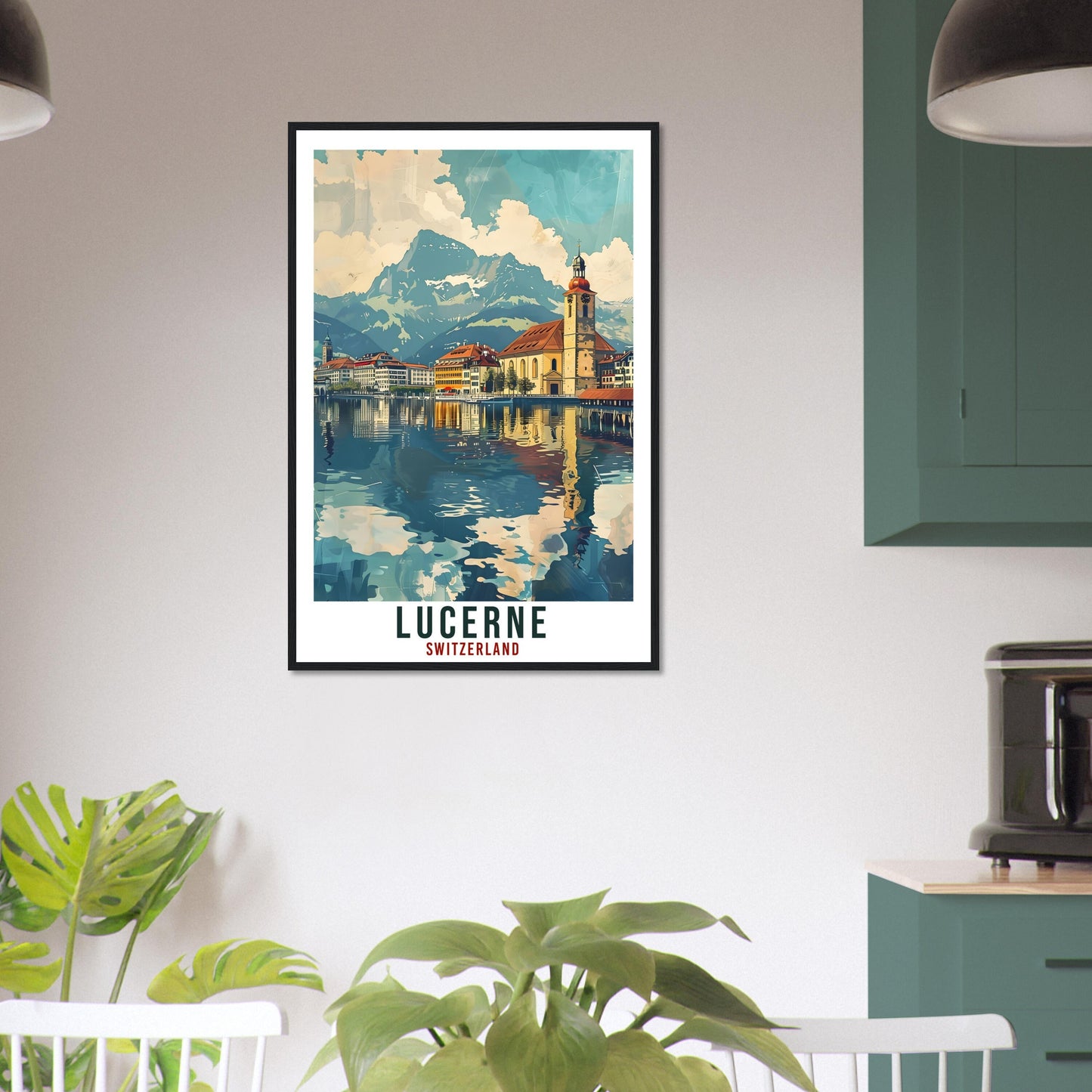 Lucerne Travel Print Swiss Wall Art Wall Hanging Home Living Décor Lucerne Gift Art Lovers Gift Switzerland Artwork Gift Swiss Travel Poster