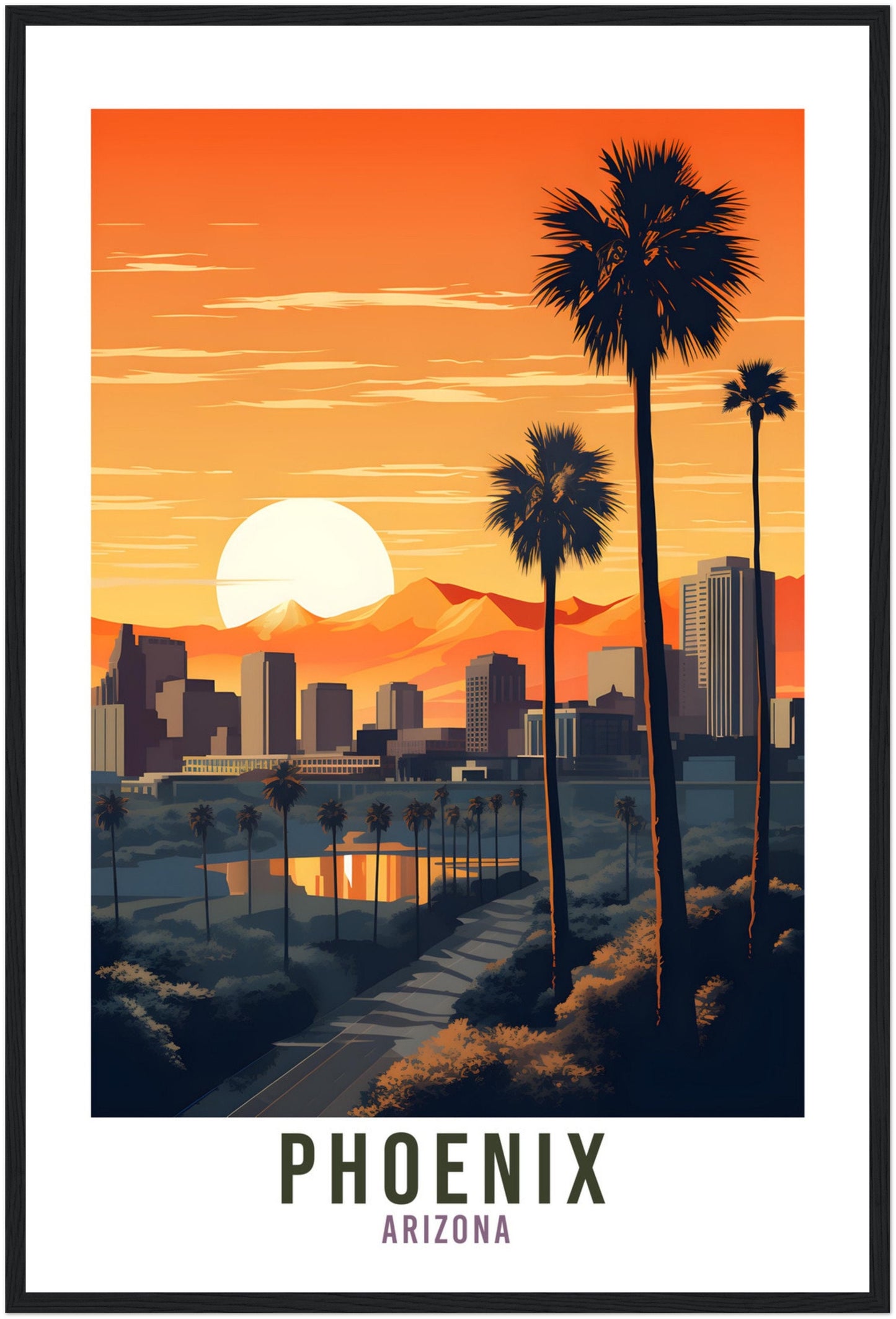 Phoenix Travel Print Phoenix Arizona Wall Art Phoenix Travel Poster Arizona Home Decor Phoenix Art Lovers Arizona Gift Phoenix Travel Art