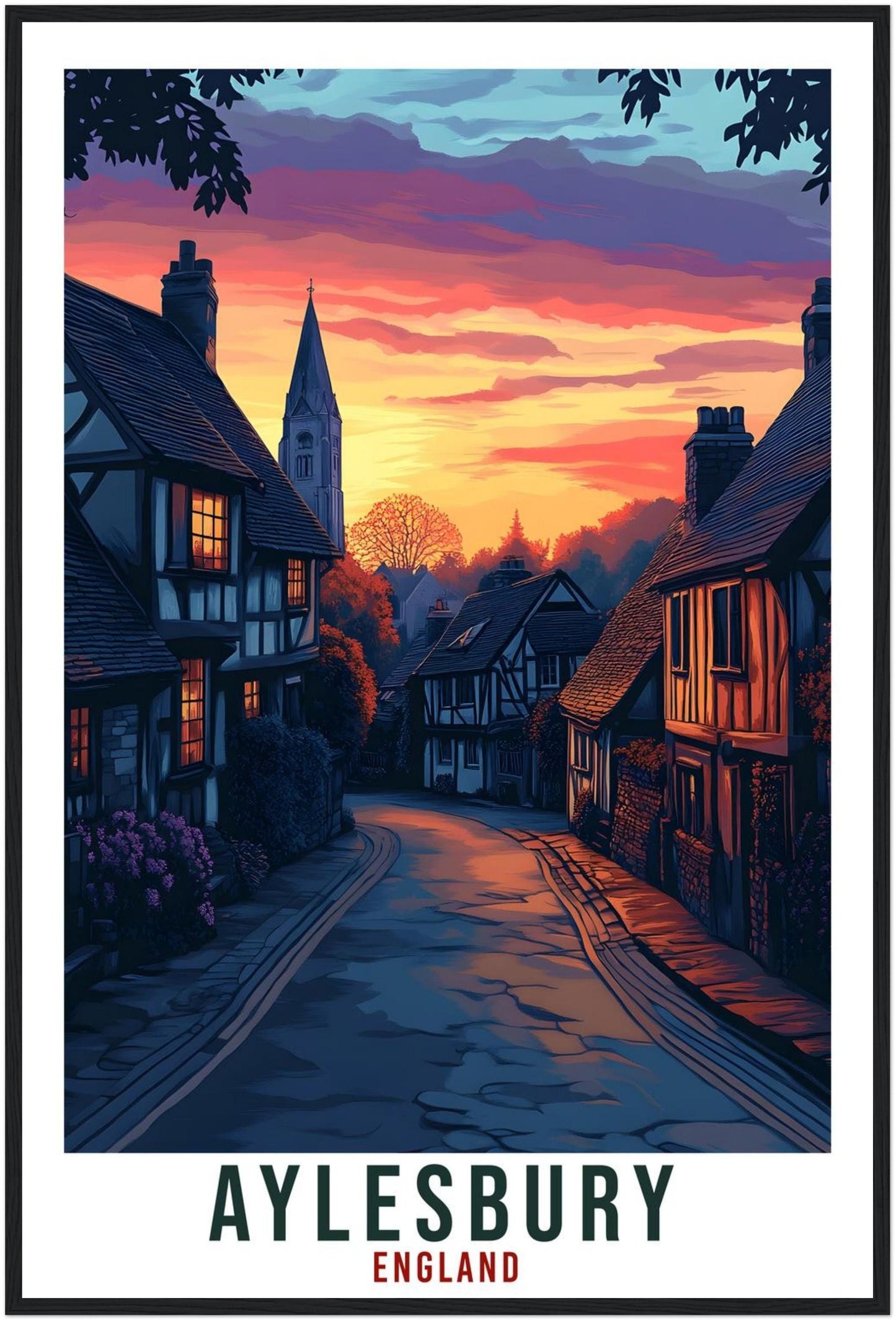 Aylesbury Travel Print England Decor Aylesbury Wall Art Gift Wall Hanging Art Lover Aylesbury England Artwork Travel Poster UK Travel Art