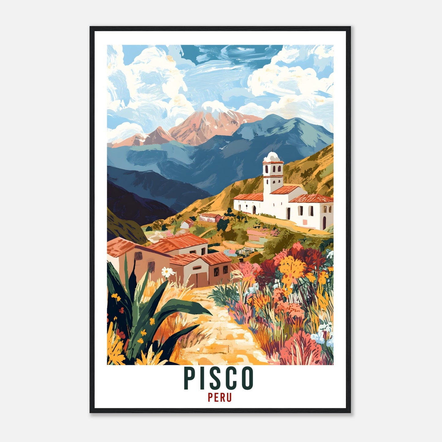 Pisco Travel Print Peru Home Decor Pisco Wall Art Gift Wall Hanging Art Lover Pisco Peruvian Artwork Travel Poster Pisco Peru Travel Art