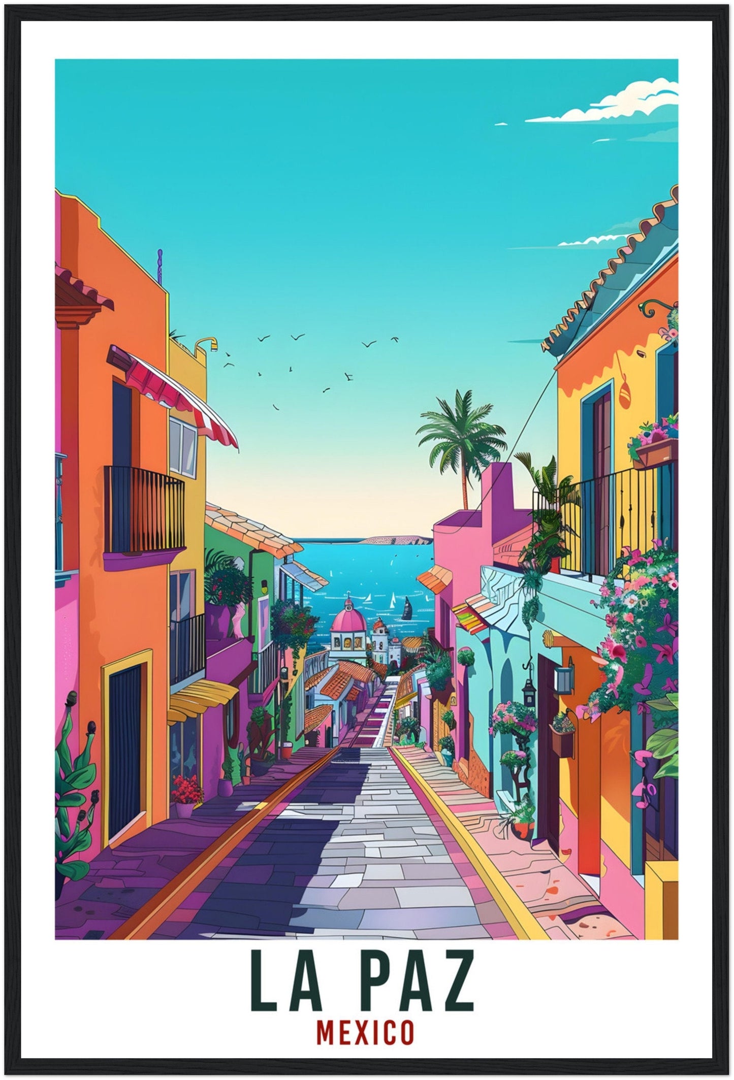 La Paz Mexico Travel Print Mexico Wall Art Wall Hanging Home Décor La Paz Gift Mexico Landmark Artwork Gift South America Travel Poster