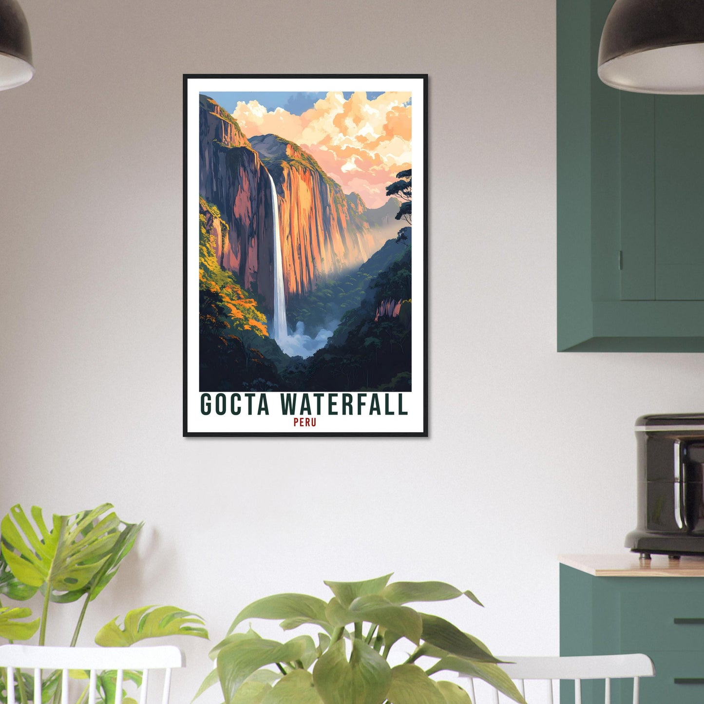 Gocta Waterfall Travel Print Peru Home Decor Wall Art Gift Wall Hanging Art Lover Gocta Waterfall Peruvian Artwork Travel Poster Travel Art