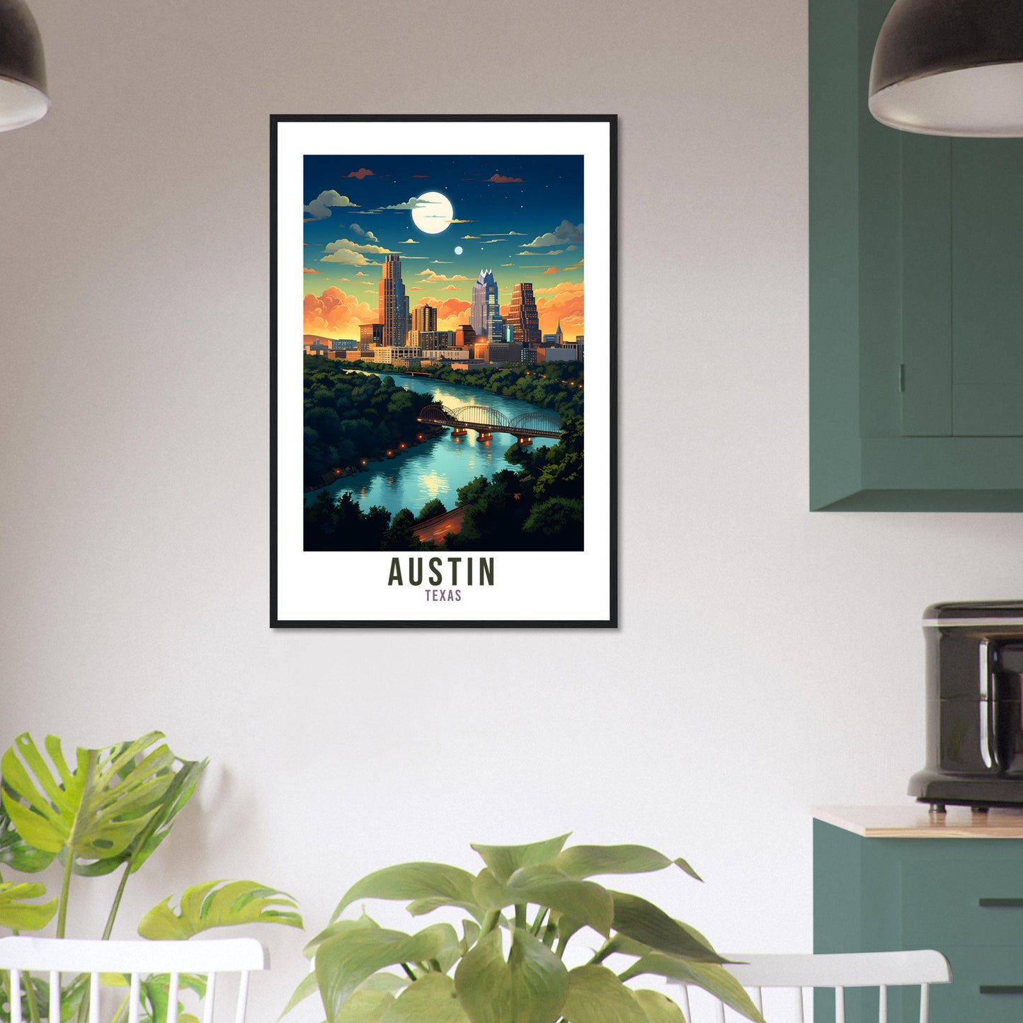 Austin Travel Print Wall Art Houston Texas Wall Art Austin Travel Poster USA Home Decor Austin Art Lovers Gift Austin Texas City Travel Art