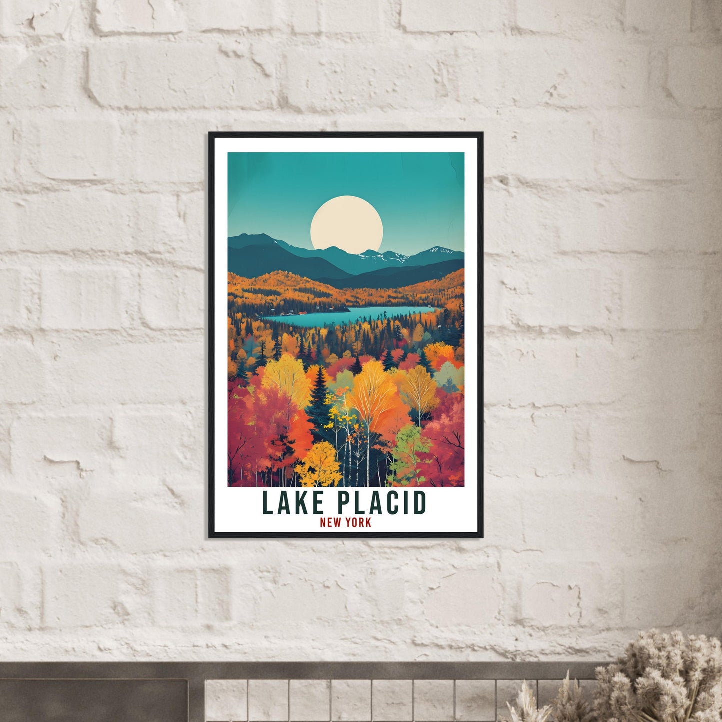 Lake Placid Travel Print New York Home Decoration USA City Wall Art Gift Wall Hanging Art Lover New York Artwork Lake Placid Travel Poster