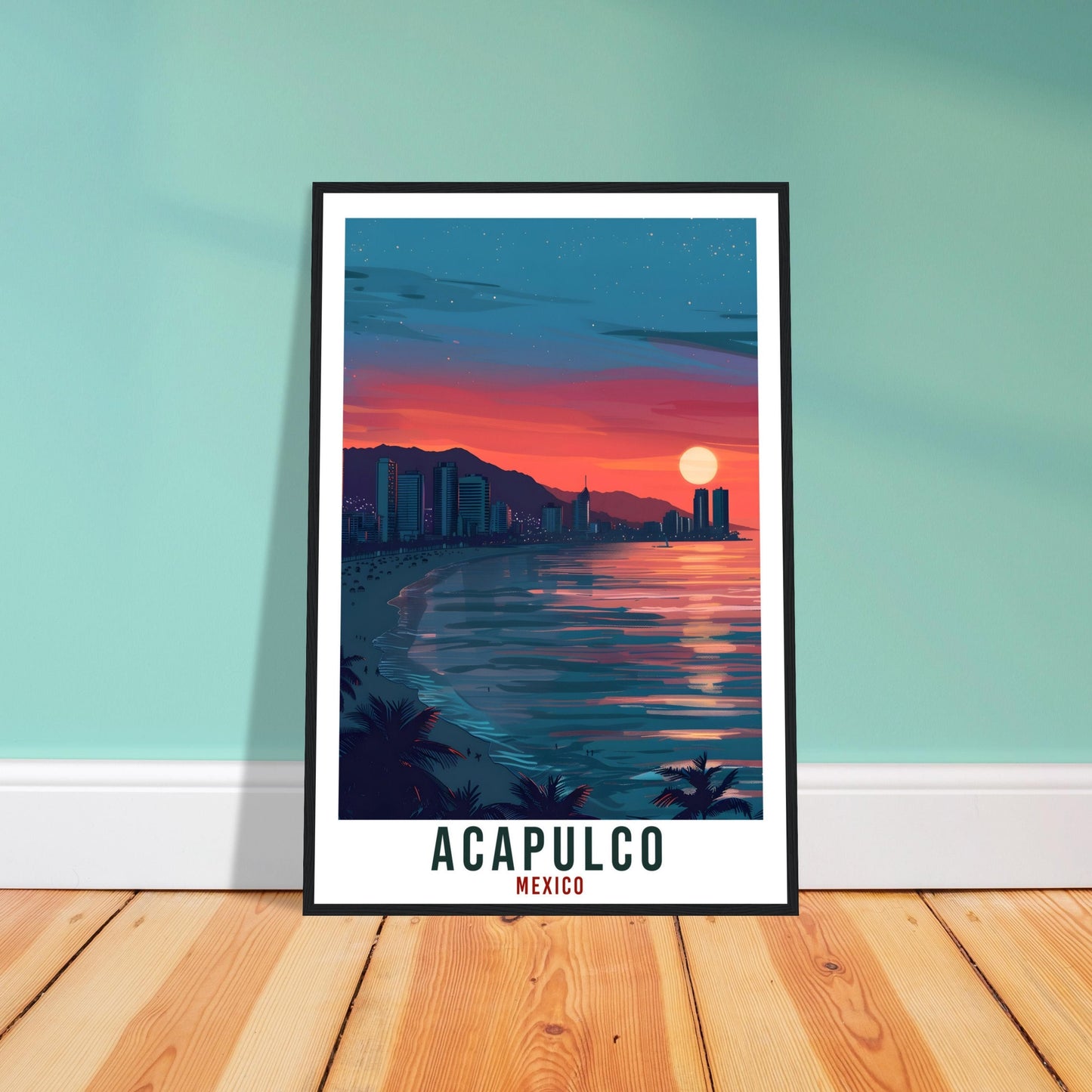 Acapulco Mexico Travel Print Mexico Wall Art Wall Hanging Home Décor Acapulco Gift Mexico Landmark Artwork Travel Art Mexican Travel Poster