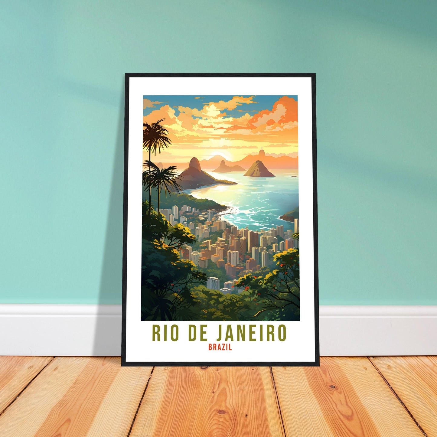 Rio De Janeiro Travel Poster Wall Art Rio De Janeiro Wall Hanging Home Decor Rio De Janeiro Gift South America Wall Art Print Art Brazil Art