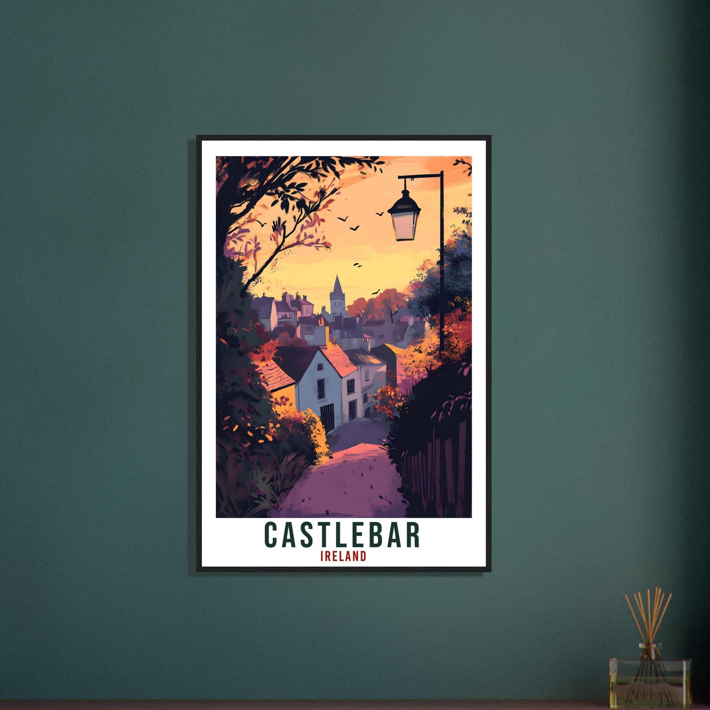 Castlebar Travel Print Ireland Home Decor Castlebar Wall Art Wall Hanging Art Lover Irish Artwork Travel Poster Castlebar Ireland Travel Art