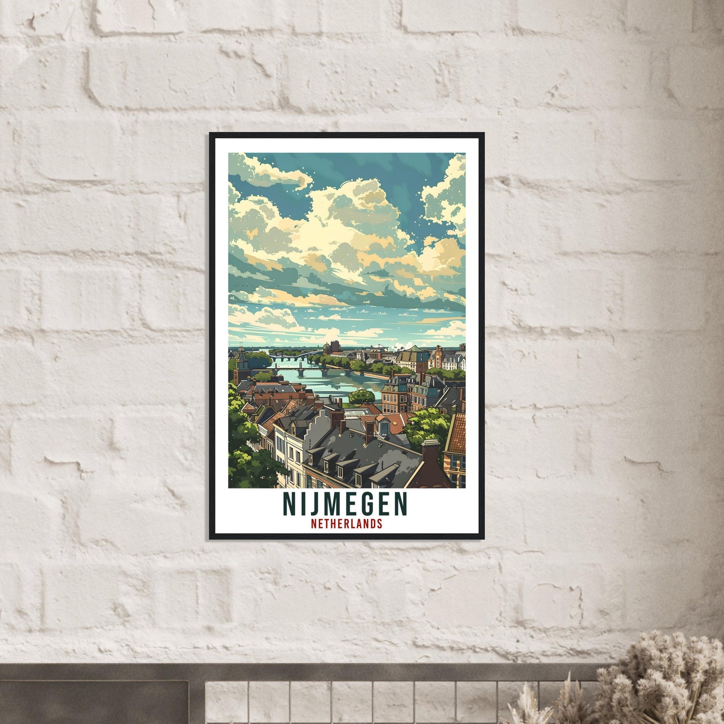 Nijmegen Travel Print Holland Wall Art Wall Hanging Home Décor Nijmegen Gift Art Print Gift Dutch Artwork Gift The Netherlands Travel Poster