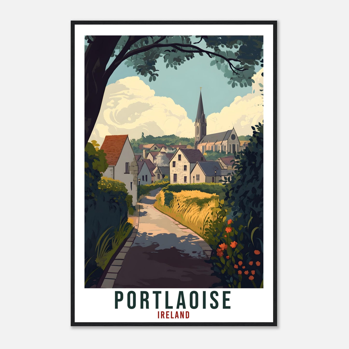 Portlaoise Travel Print Ireland Home Decor Portlaoise Wall Art Gift Wall Hanging Portlaoise Irish Artwork Travel Poster Ireland Travel Art