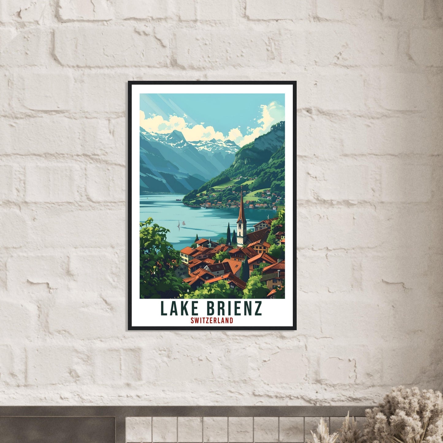 Lake Brienz Travel Print Swiss Wall Art Wall Hanging Home Décor Lake Brienz Gift Art Lover Gift Switzerland Artwork Gift Swiss Travel Poster