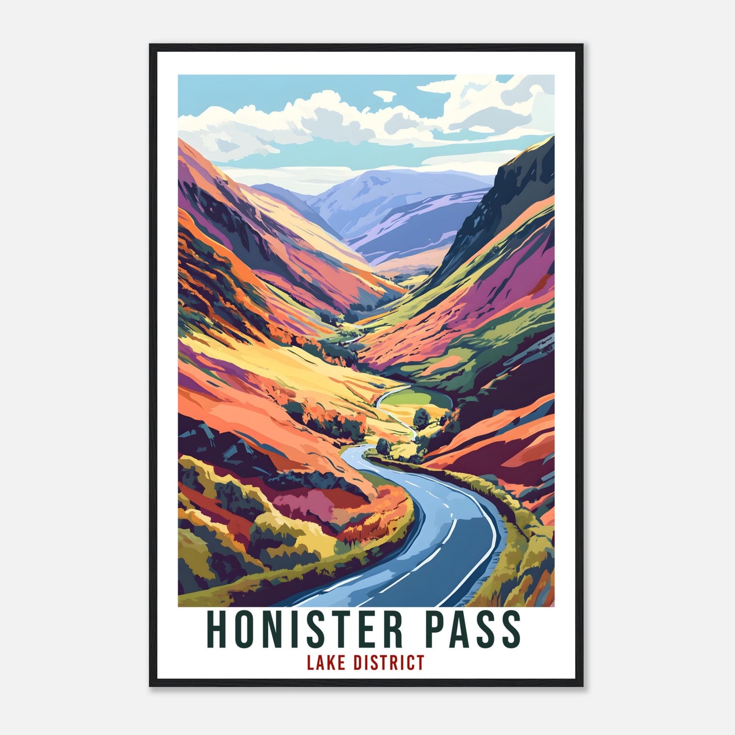 Honister Pass Travel Print Lake District Decor Honister Pass Wall Art Wall Hanging Art Lover Lake District Artwork Travel Poster Cumbria