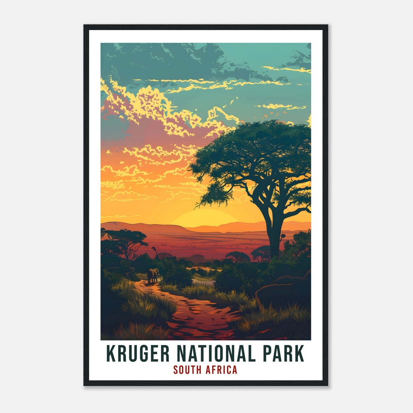 Kruger National Park South Africa Travel Print Wall Art Hanging Home Décor Kruger Gift Art Lovers Artwork Gift Print South African Poster