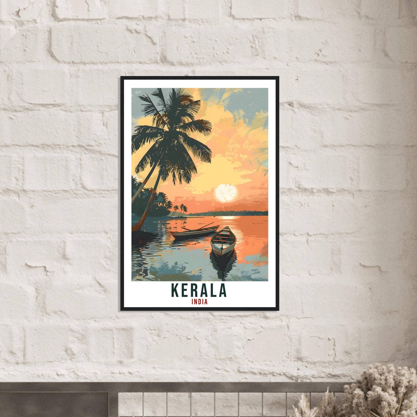 Kerala Travel Print India Home Decoration Wall Art Gift Wall Hanging Art Lover Indian Artwork India Kerala Travel Poster Kerala Beach Print