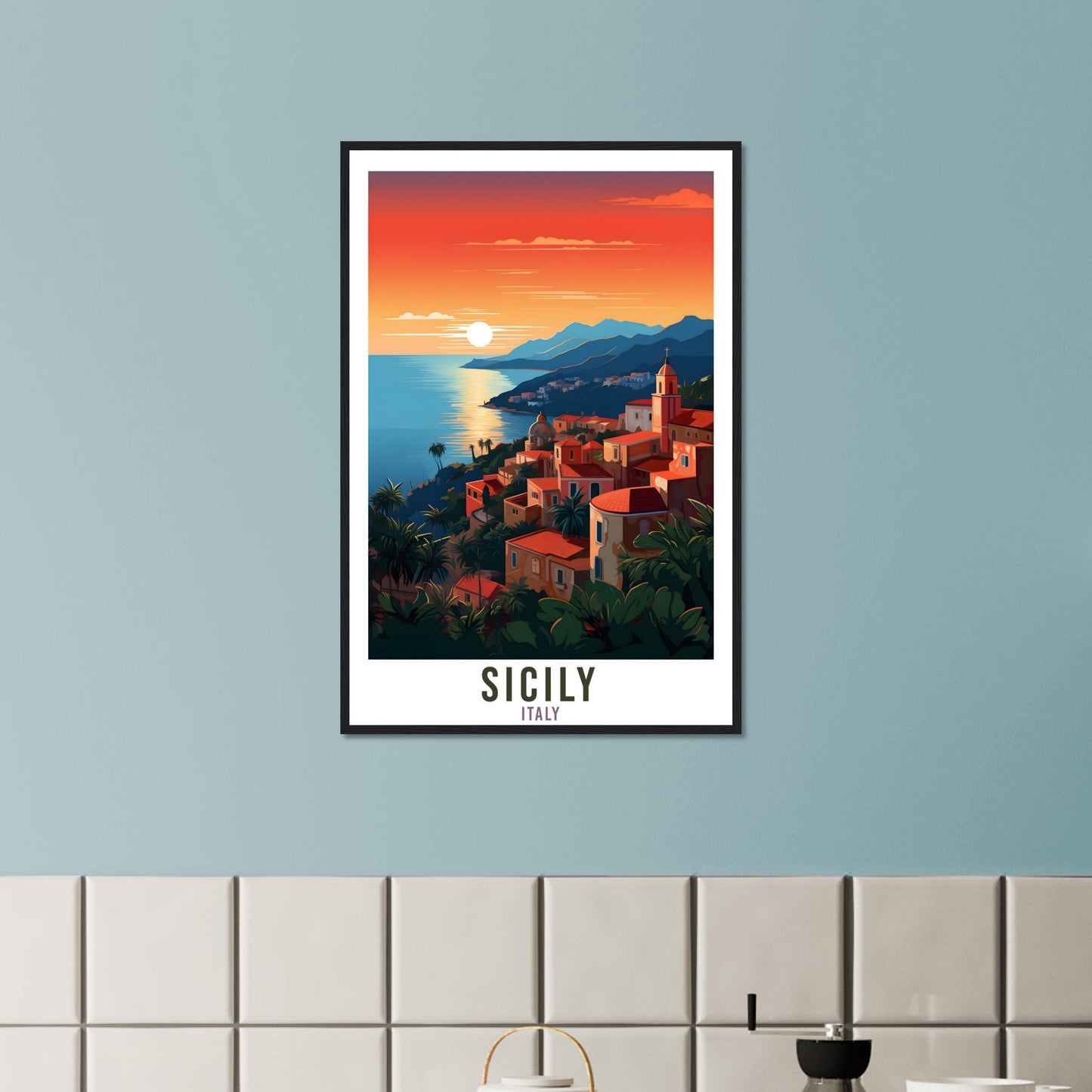 Sicily Italy Travel Print Wall Art Sicily Wall Hanging Home Décor Sicily Gift Italy Art Lovers Gift Print Sicily Italian Travel Poster