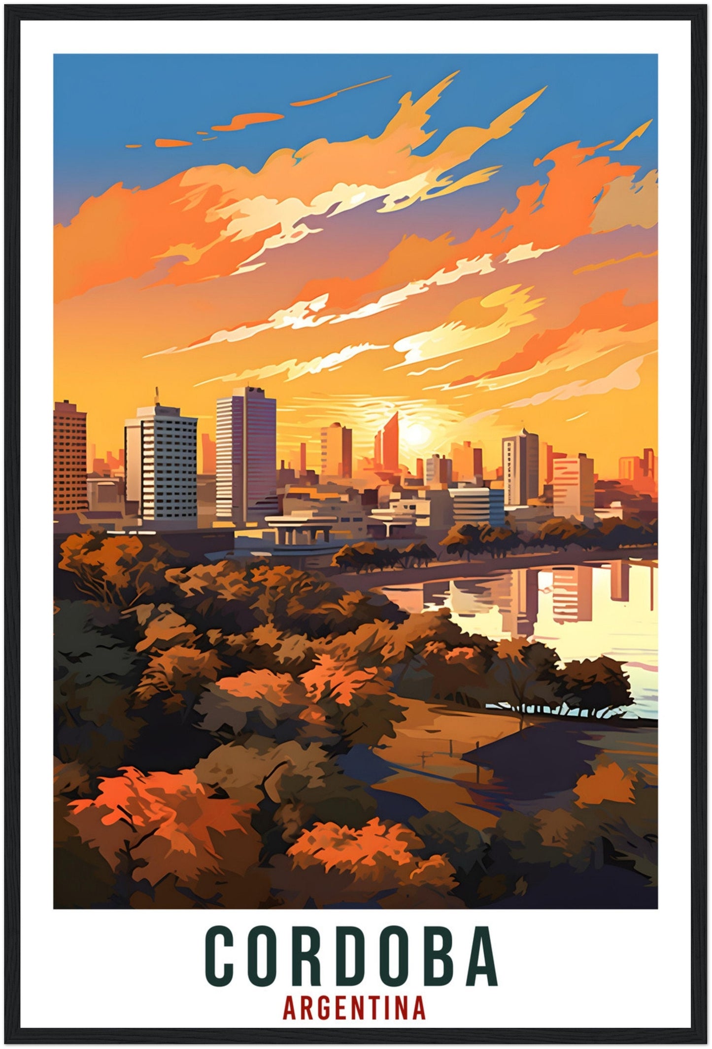Cordoba Travel Print Wall Art Cordoba Argentina City Landscape Artwork Cordoba Art Gifts Cordoba Travel Poster Argentinian Art Lovers Gift