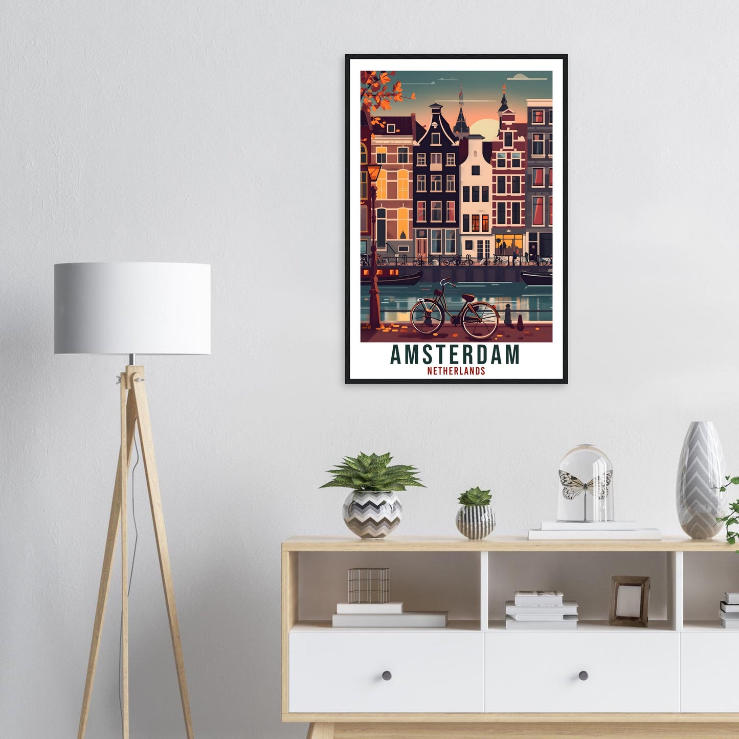 Amsterdam Travel Print Wall Art Amsterdam Netherlands Wall Hanging Artwork Art Gifts Amsterdam Travel Poster Netherlands Art Lovers Gift