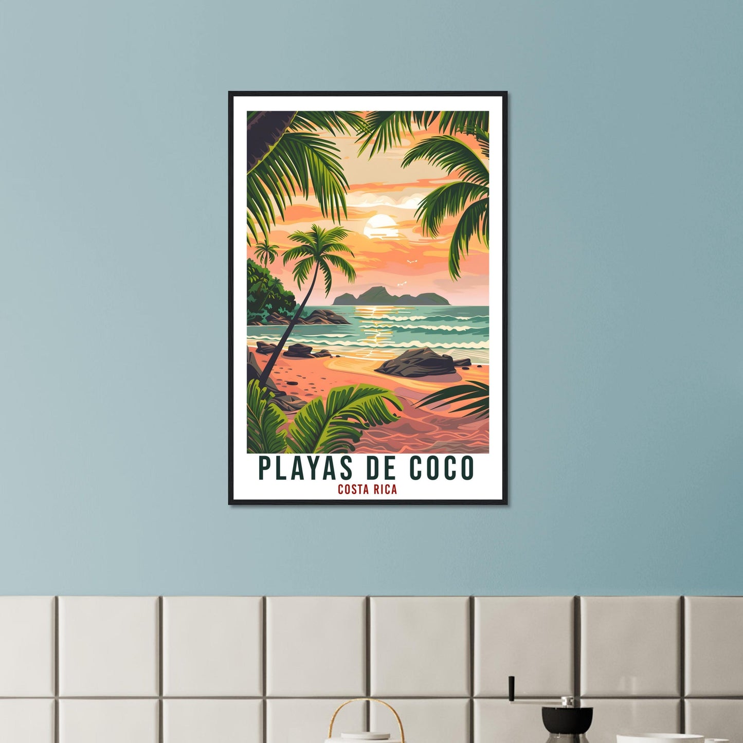 Playas De Coco Costa Rica Travel Print Wall Art Wall Hanging Home Décor Playas De Coco Gift Artwork Travel Art Costa Rica City Travel Poster