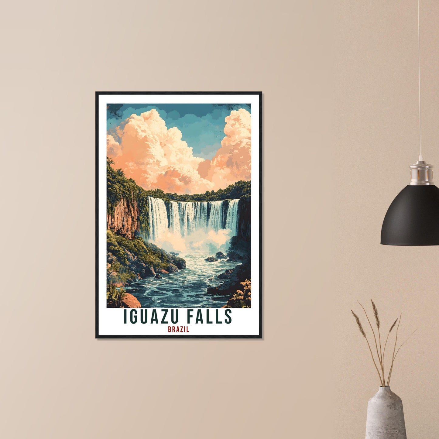 Iguazu Falls Travel Print Brazil Home Decor Iguazu Wall Art Gift Wall Hanging Art Lover Iguazu Falls Brazil Artwork Travel Poster Travel Art
