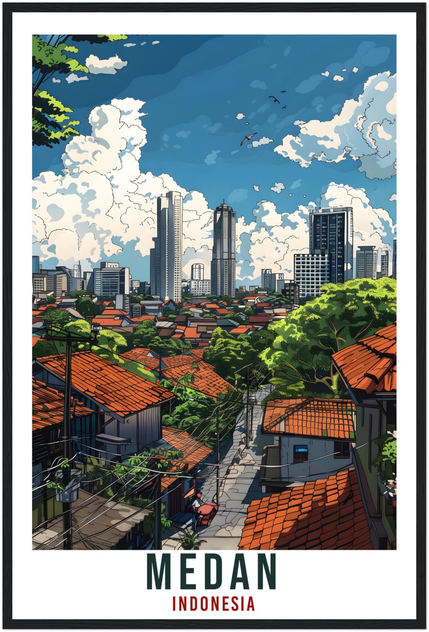 Medan Travel Print Bali Wall Art Wall Hanging Home Décor Medan Gift Landmark Artwork Travel Art Lover Indonesia Medan Travel Poster
