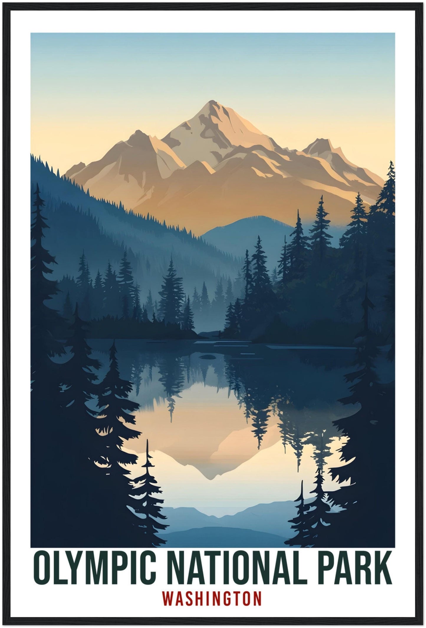 Olympic National Park Washington USA Travel Print Wall Art Wall Hanging Home Décor Washington Gift Travel Art USA Artwork Travel Poster