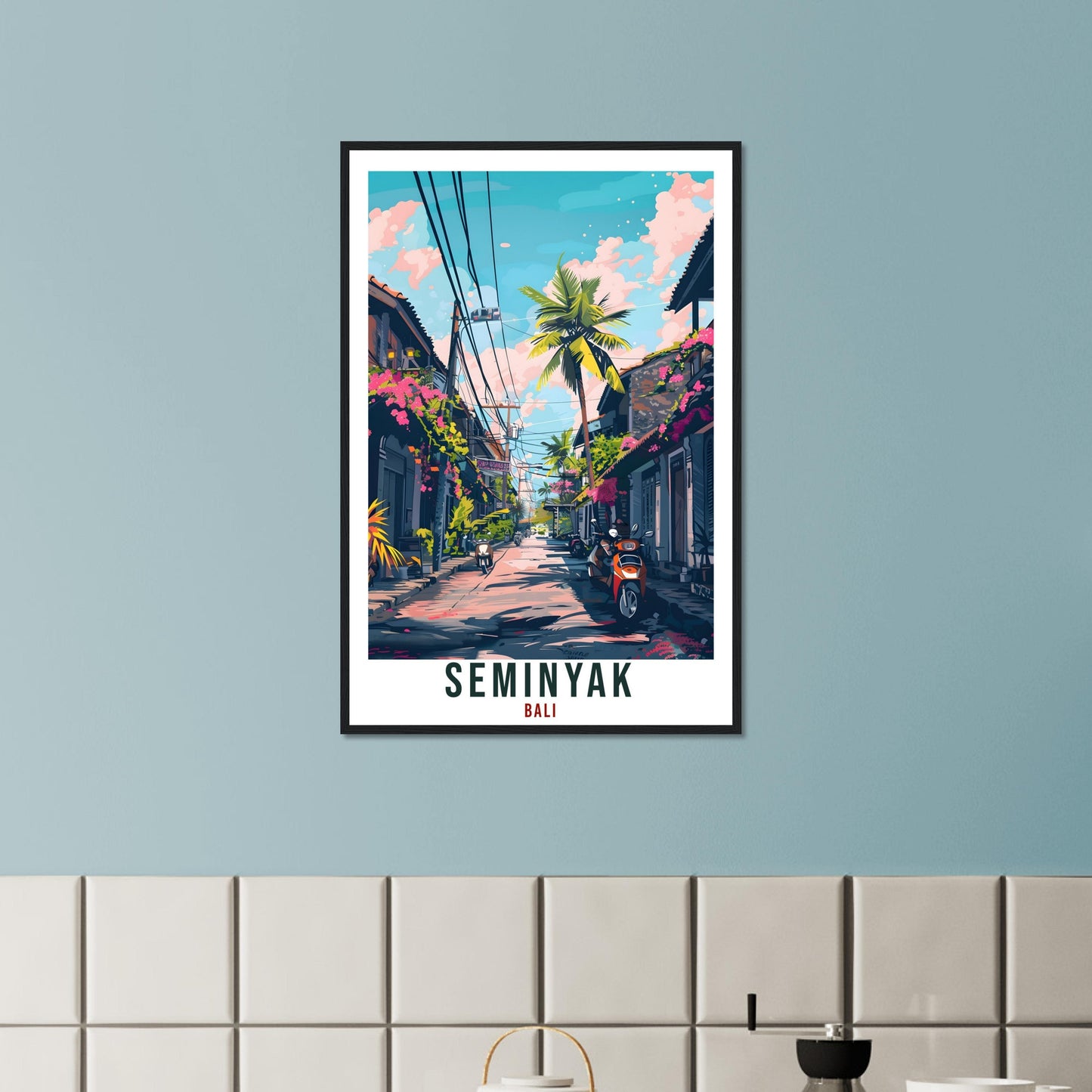 Seminyak Bali Travel Print Bali Wall Art Wall Hanging Home Décor Seminyak Gift Landmark Artwork Travel Art Indonesia Seminyak Travel Poster
