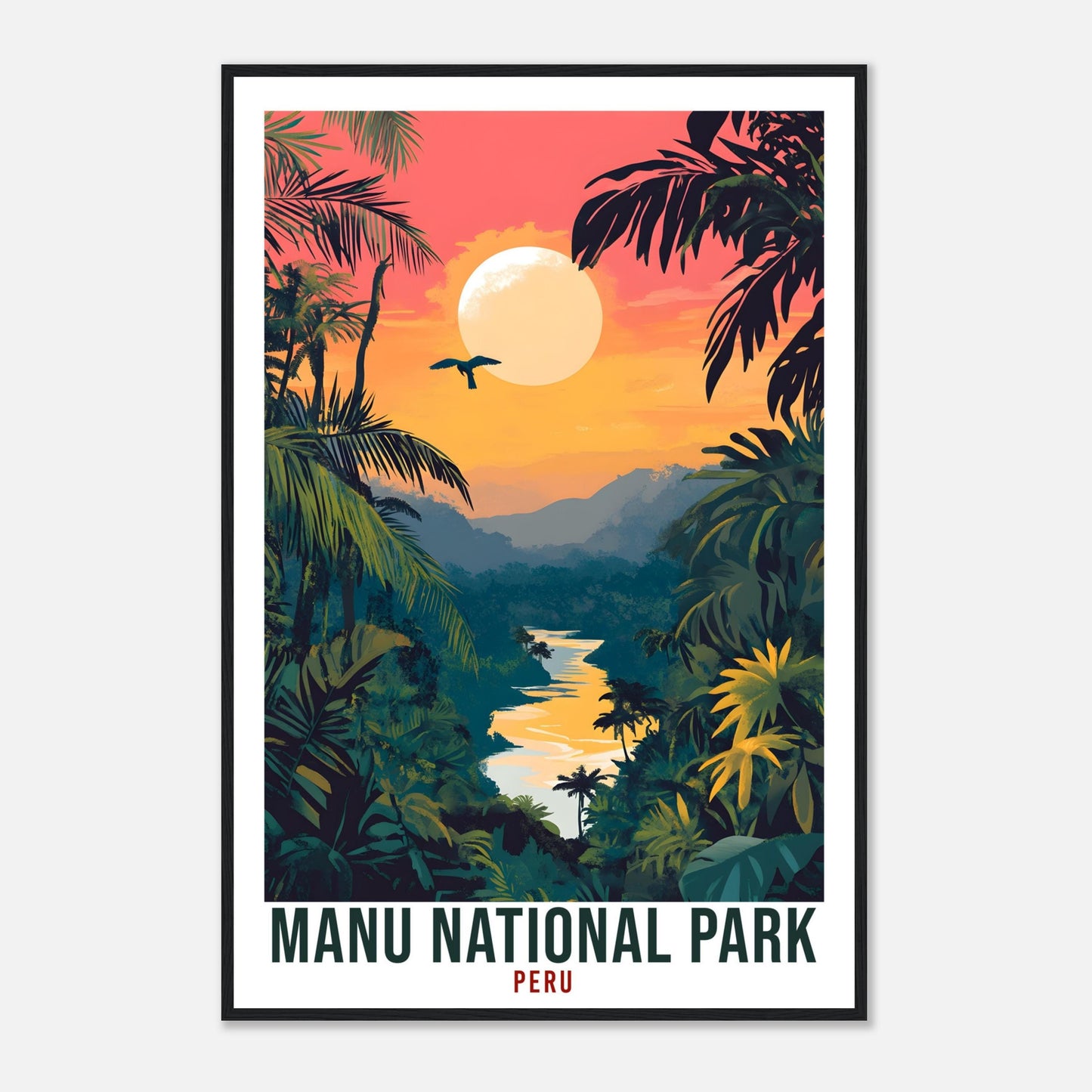 Manu National Park Travel Print Peru Decor Wall Art Gift Wall Hanging Art Lover Manu National Park Peruvian Artwork Travel Poster Travel Art