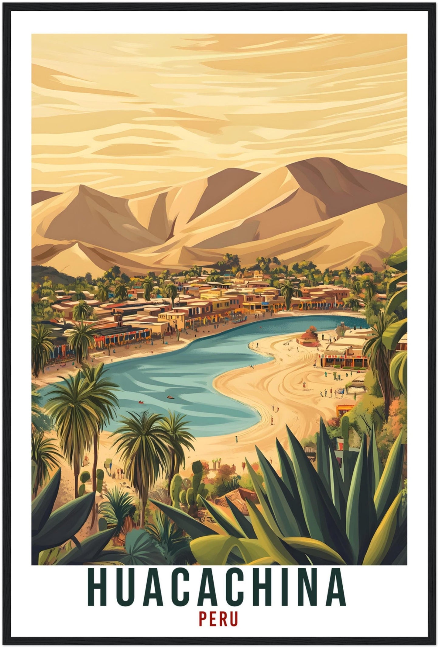 Huacachina Travel Print Peru Home Decor Huacachina Wall Art Gift Wall Hanging Art Lover Huacachina Peruvian Artwork Travel Poster Travel Art