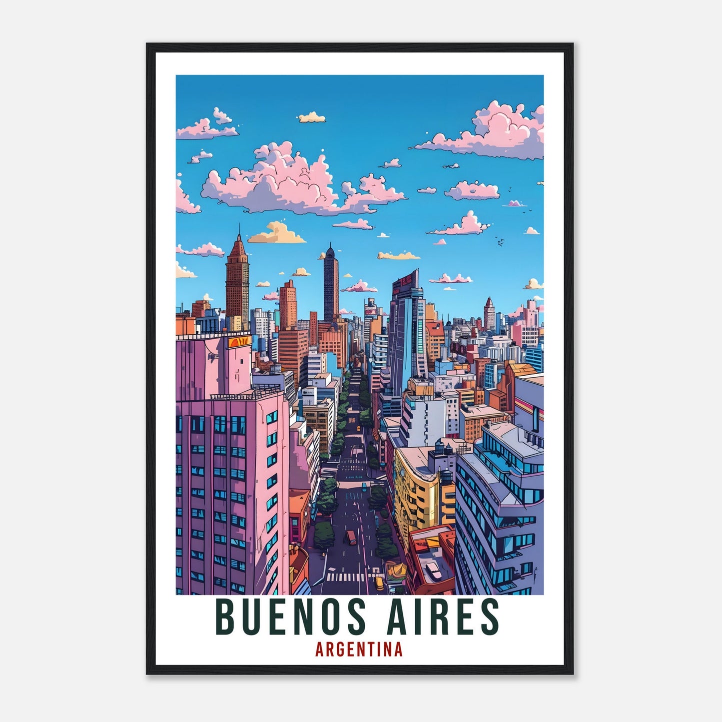 Buenos Aires Argentina Travel Print Wall Art Wall Hanging Home Décor Buenos Aires Gift Landmark Artwork Travel Art Argentina Travel Poster