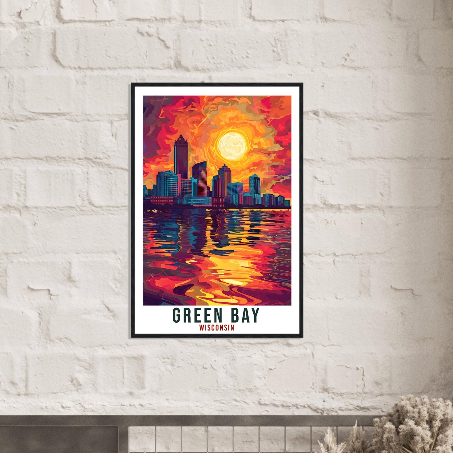 Green Bay Travel Print Wisconsin Home Decoration USA City Wall Art Gift Wall Hanging Art Lover Wisconsin Artwork Green Bay Travel Poster