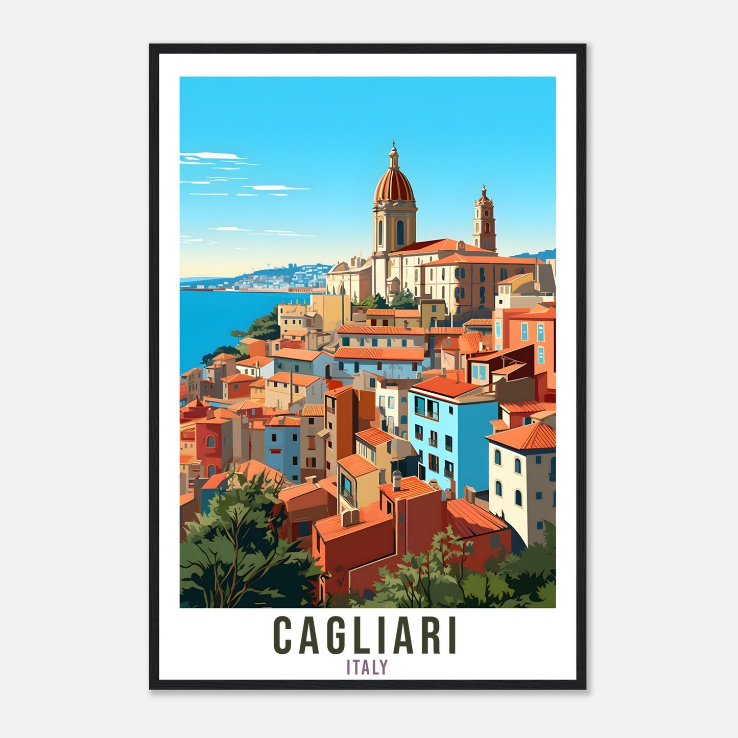 Cagliari Italy Travel Print Wall Art Cagliari Wall Hanging Home Décor Cagliari Gift Art Lovers Italian Gift Print Cagliari Travel Poster